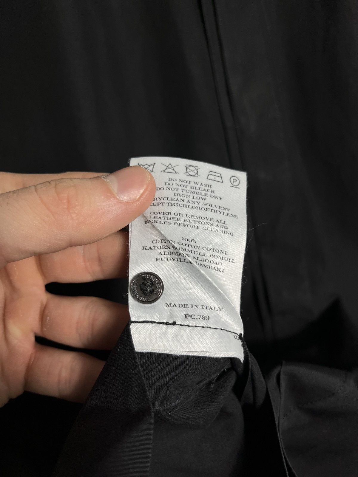 Burberry × Vintage Burberry shirt classic button mens long sleeve black Italy Size US XL / EU 56 / 4 - 7 Thumbnail