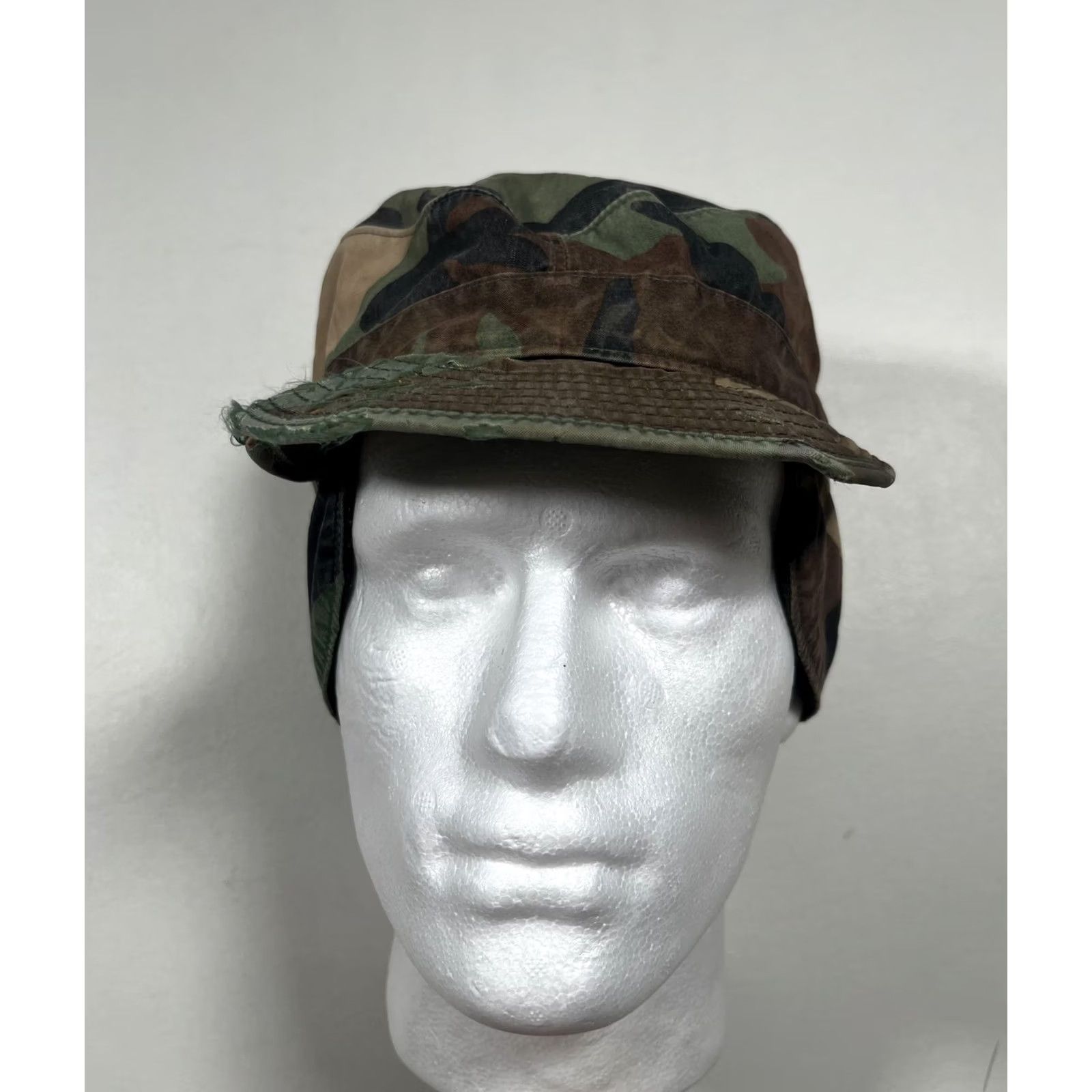 Propper VINTAGE PROPPER Army Cap Fitted Mens 7 3/4 Green Camo Ear Flap Winter Hat Size ONE SIZE - 2 Thumbnail