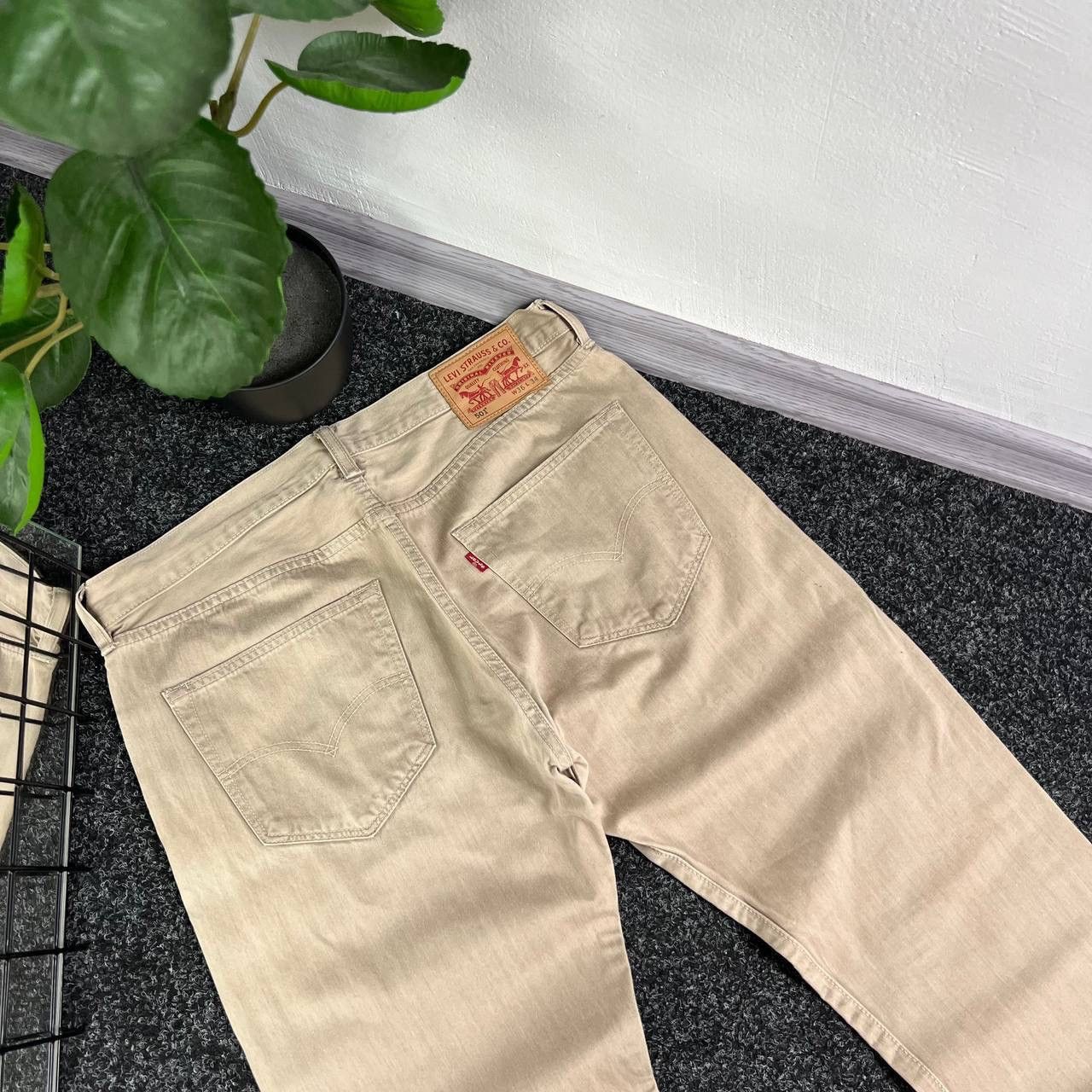 Levi's Y2k Levis 501 Denim Beige Jeans Pants Baggy Vintage Size US 36 / EU 52 - 3 Thumbnail