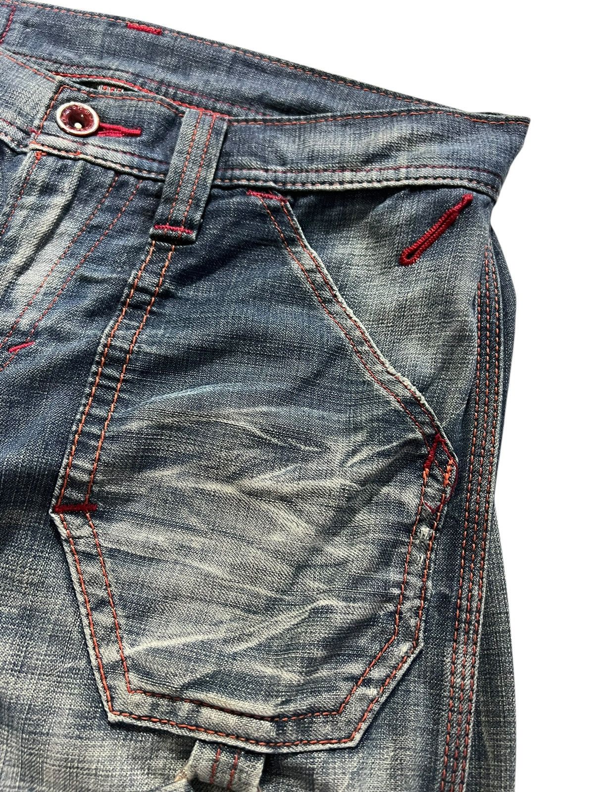Edwin 💥Flare💥Vintage Edwin 503 Blue Trip Distress Jeans Size US 31 - 8 Thumbnail