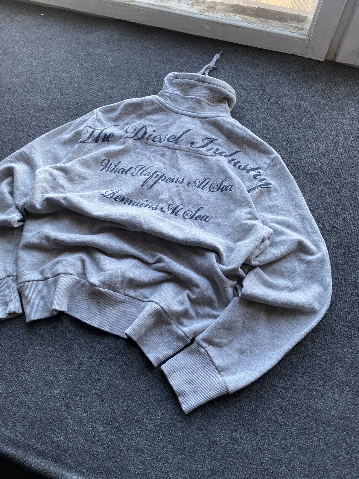 Diesel 🔥Opium Punk diesel gray zip up sweatshirt big logo mens y2k Size US XL / EU 56 / 4 - 1 Thumbnail