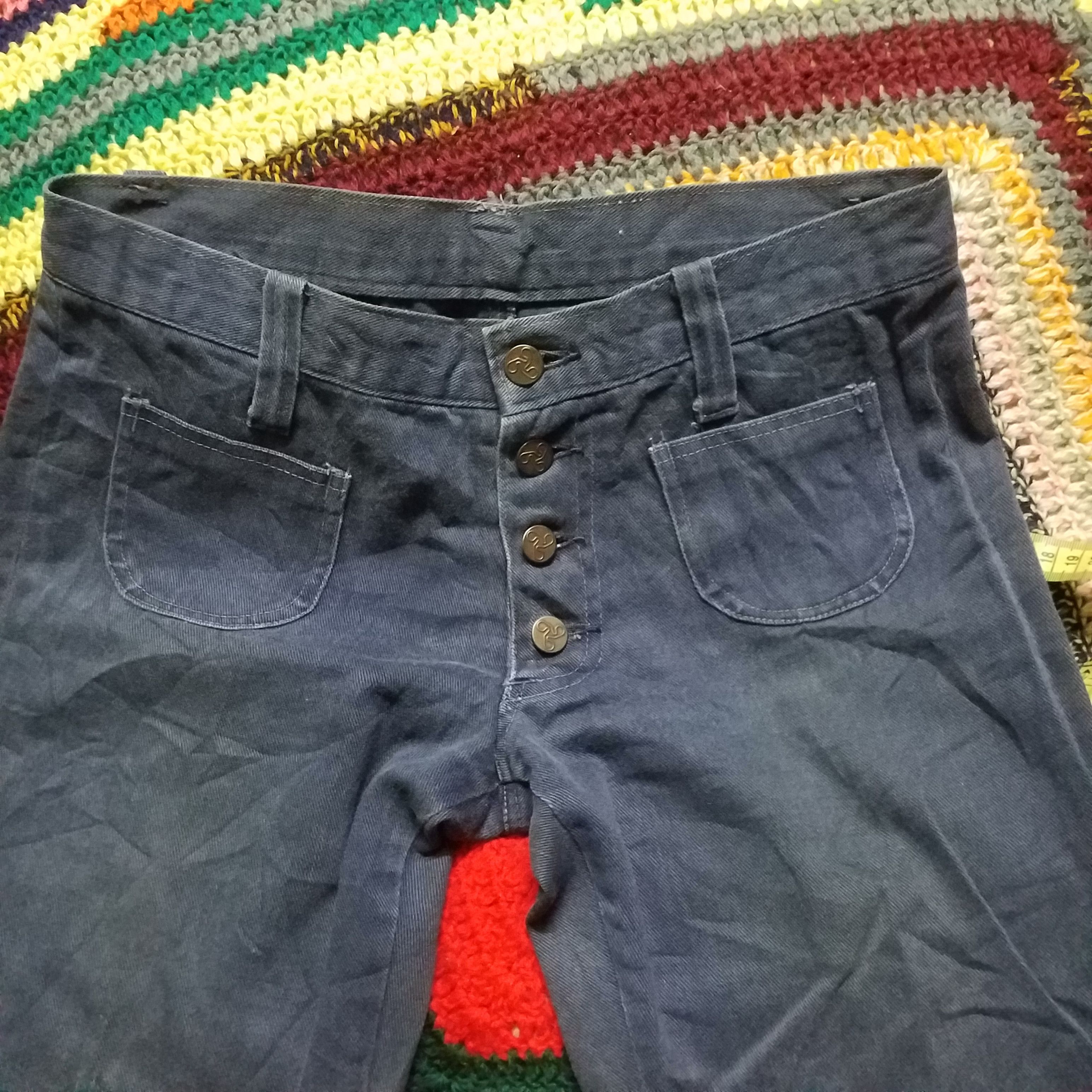 Japanese Brand BUSH PANT FLARE BUTTON SHOW UP DENIM JEANS Size 29" - 3 Thumbnail