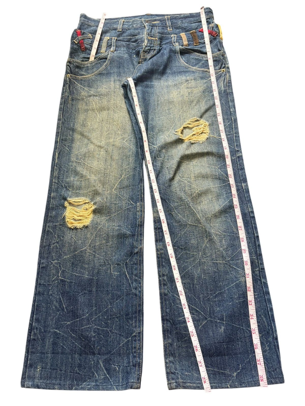 Issey Miyake Vintage Japanese Brand Double Waist Distress Loose Jeans Size 30" / US 8 / IT 44 - 7 Thumbnail