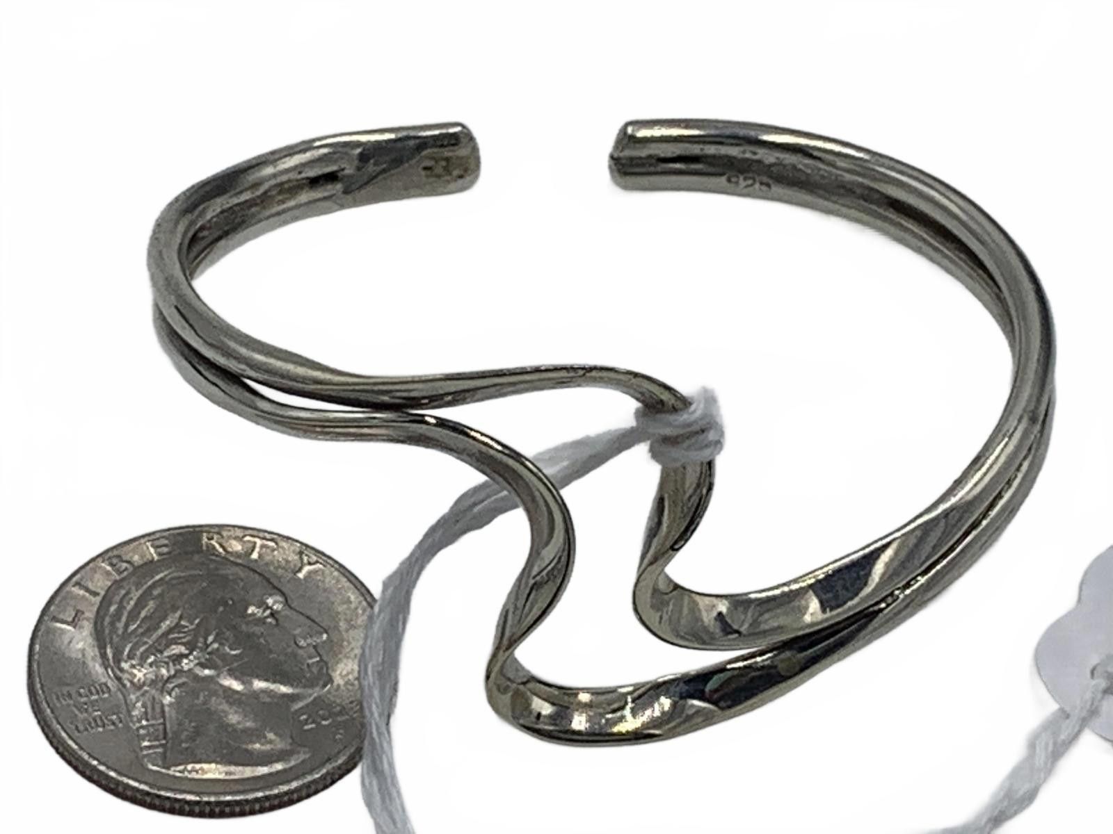 Other 925 Sterling Silver 20g Freeform/Wave Cuff Bracelet Size ONE SIZE - 1 Thumbnail