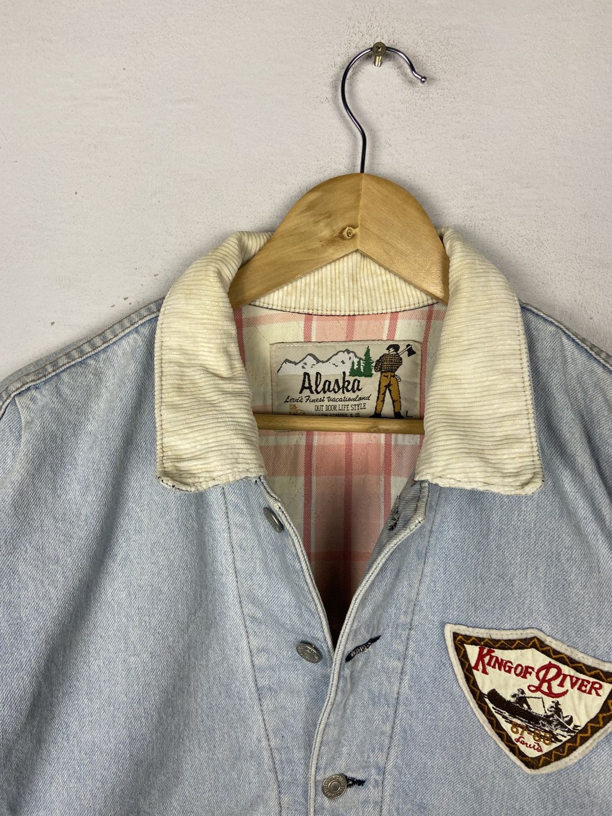 Levi's Vintage Clothing VINTAGE 80s LEVIS ALASKA WASHSTONE KING OF RIVER DENIM Size US L / EU 52-54 / 3 - 9 Thumbnail