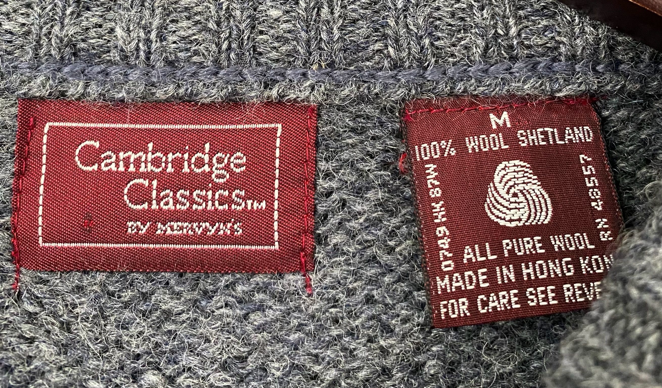 Vintage 90’s Cambridge Classics 100% Wool Argyle Grey Sweater Medium Size US M / EU 48-50 / 2 - 2 Thumbnail