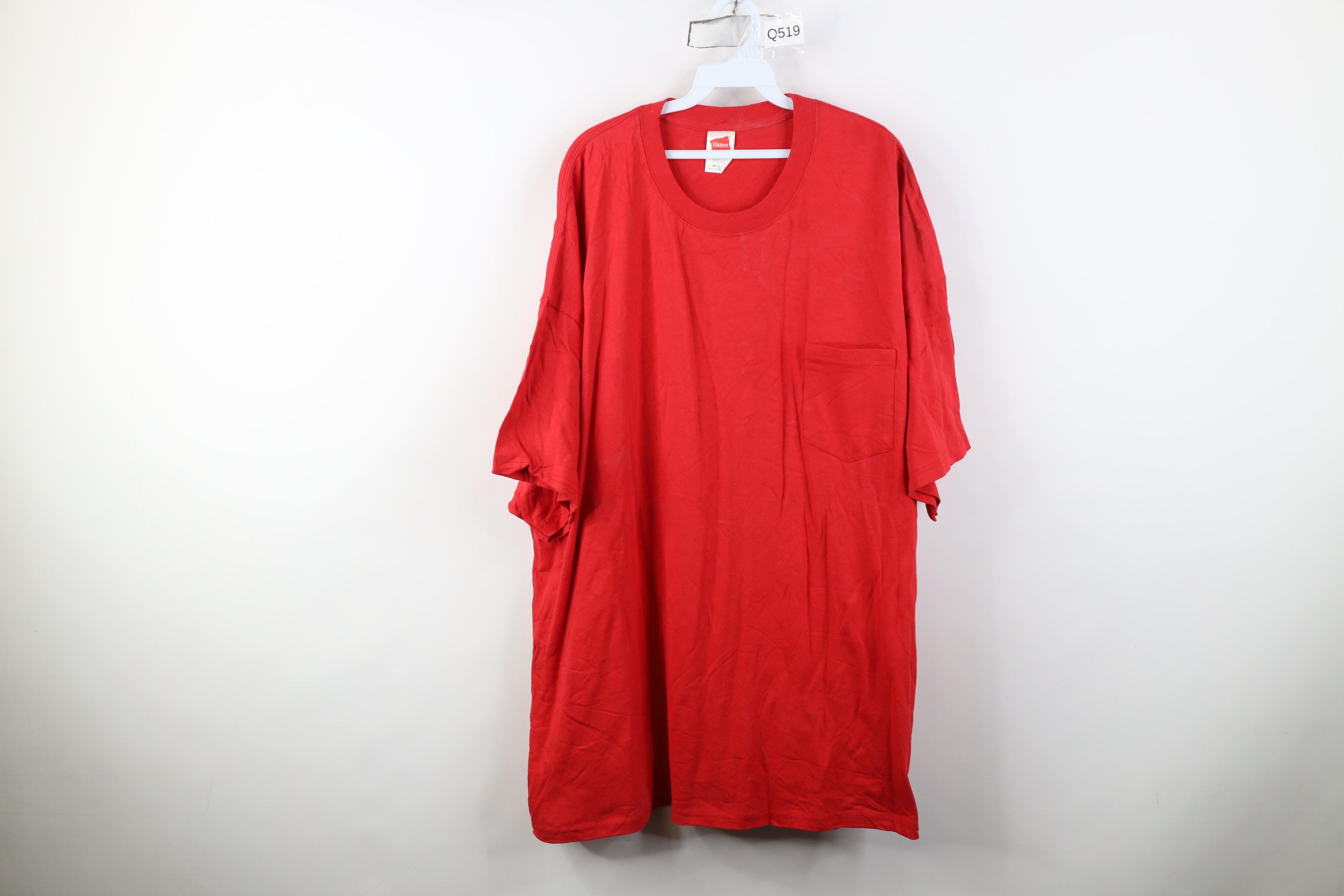 Hanes Vintage 90s Y2K Hanes Blank Pocket T-Shirt Red Cotton Size US XXL / EU 58 / 5 - 1 Thumbnail
