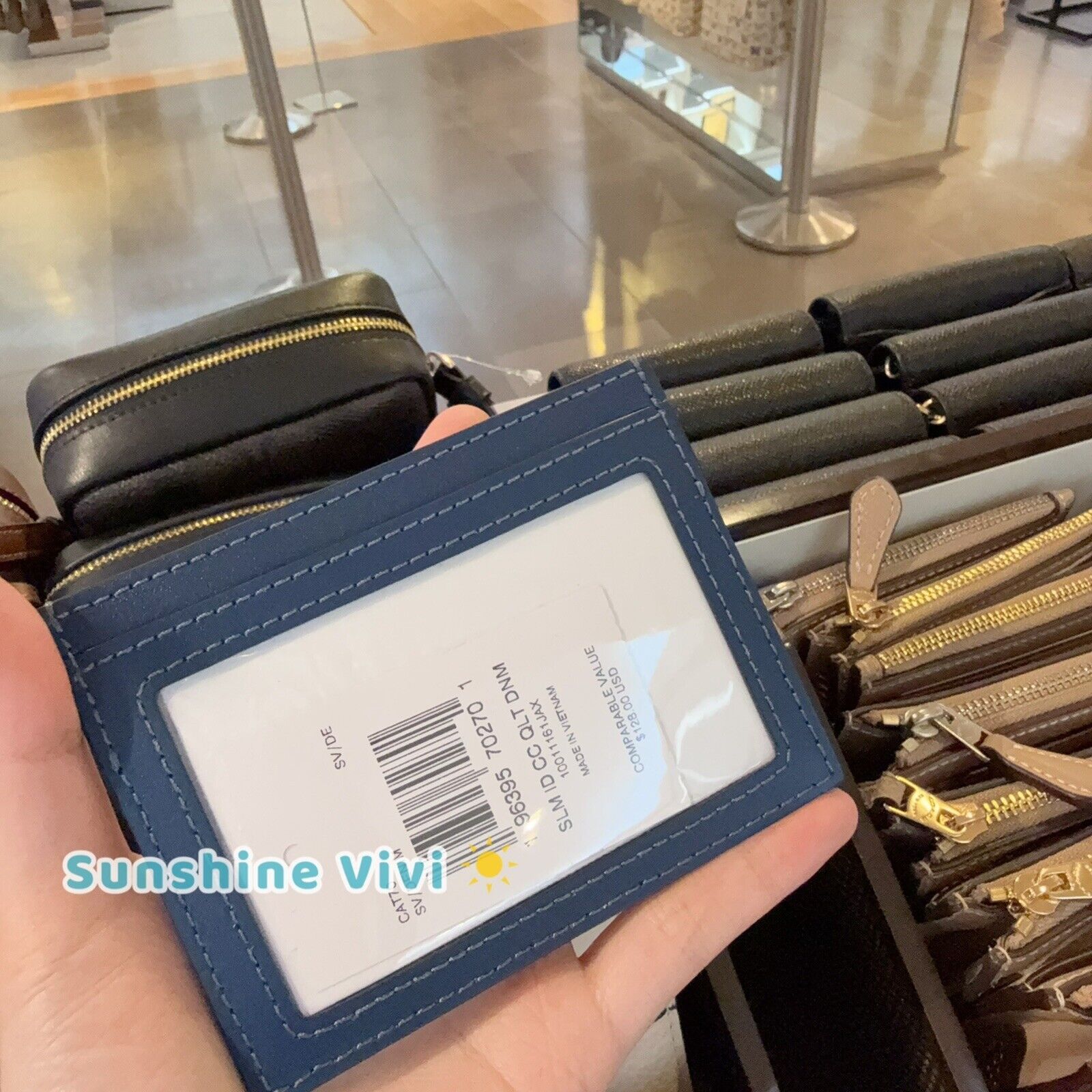 Coach NWT Coach CAT70 Slim Id Card Case With Quilting denim/Silver Size ONE SIZE - 2 Thumbnail