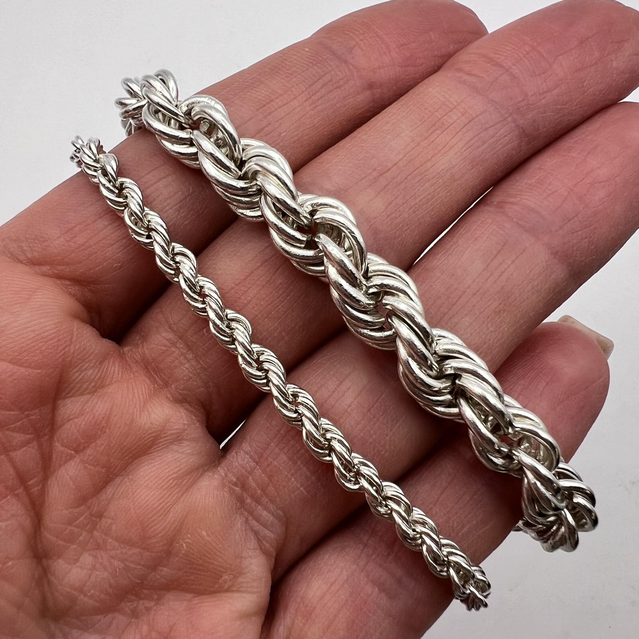 Sterling Silver Vintage Sterling Silver 925 Chain Necklace Marked 36.8 gr Size ONE SIZE - 2 Thumbnail