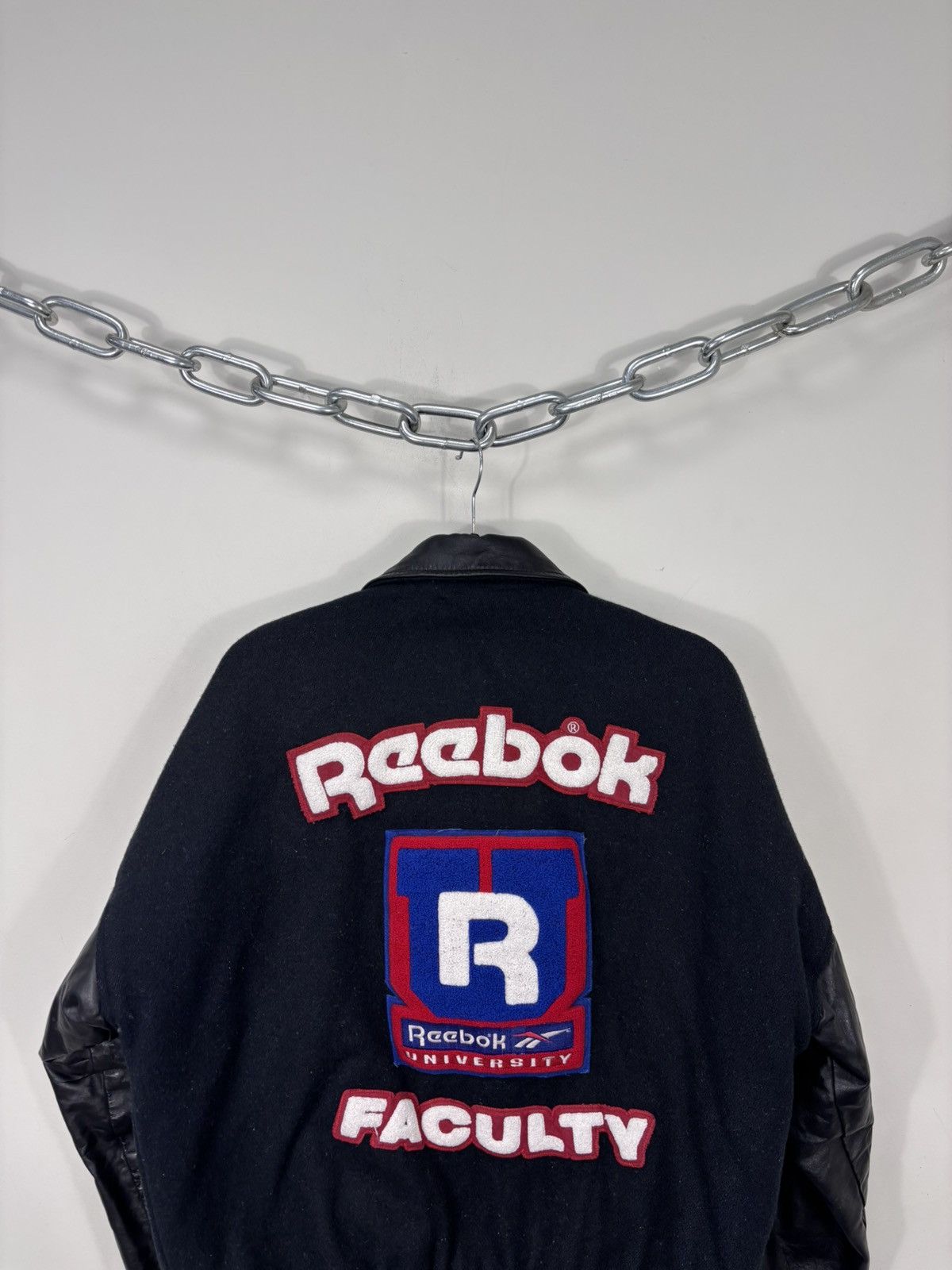 Reebok Vintage 1990s Reebok University Wool Leather Varsity Jacket Size US L / EU 52-54 / 3 - 19 Thumbnail