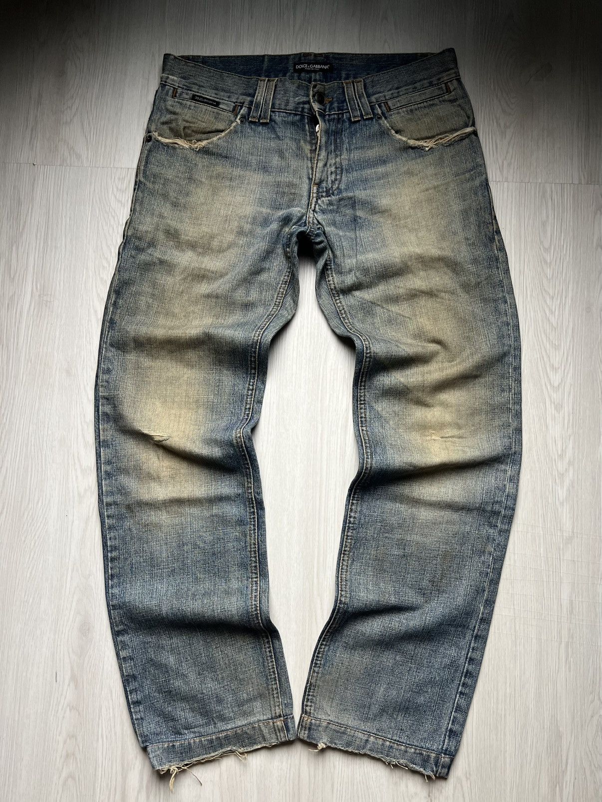 Dolce & Gabbana Dolce Gabbana Mudwash Distressed Jeans Small Embroidered Size US 32 / EU 48 - 1 Thumbnail
