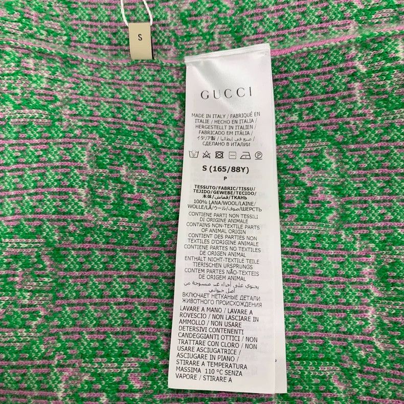 Gucci GucciColor-blocked logo jacquad full-print wool V-neck sing Size S / US 4 / IT 40 - 6 Thumbnail