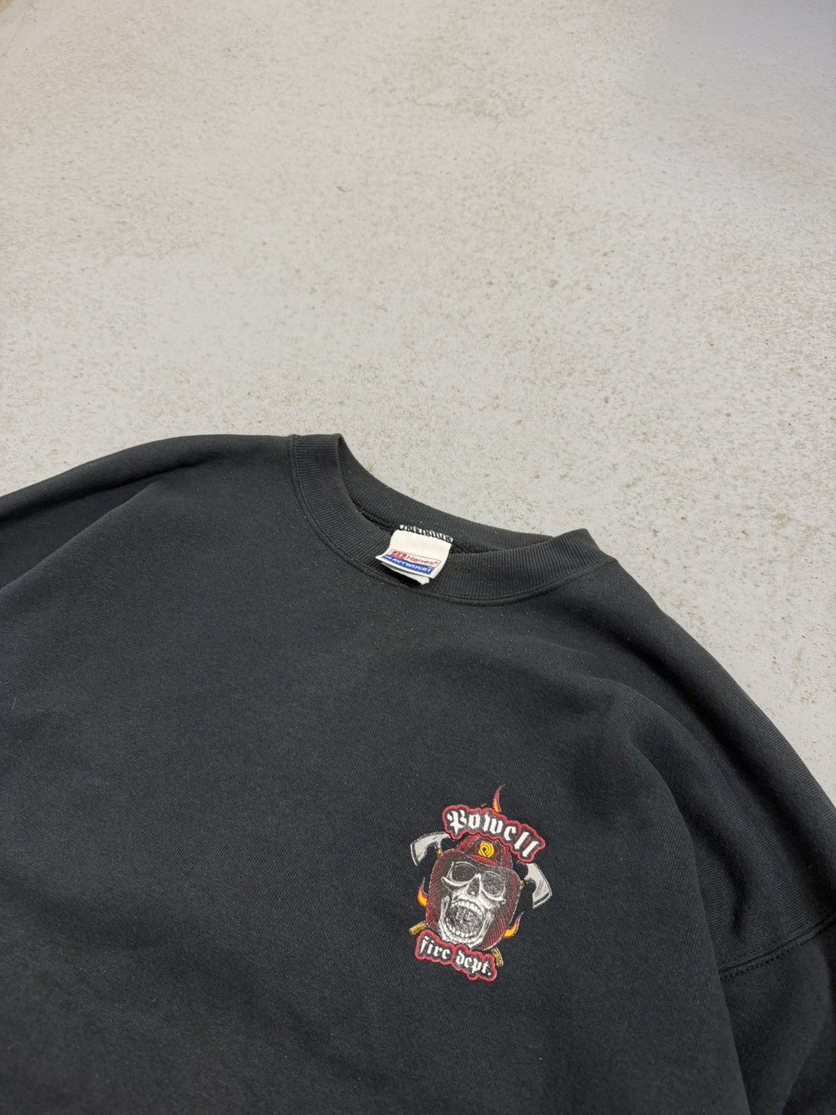 Hanes Vintage 1996 Powell Fire Dept Skateboards Y2K Sweatshirt Size US L / EU 52-54 / 3 - 4 Thumbnail