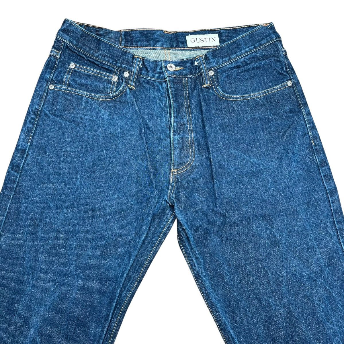 Gustin Gustin Jeans Men Blue Selvedge Straight Fit USA Denim Pants Size US 31 - 6 Thumbnail