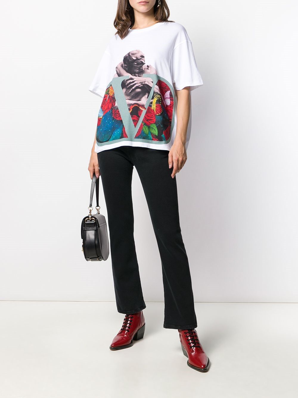 image of Valentino Undercover Oversized White Short Sleeve T-Shirt, Women's (Size Small)