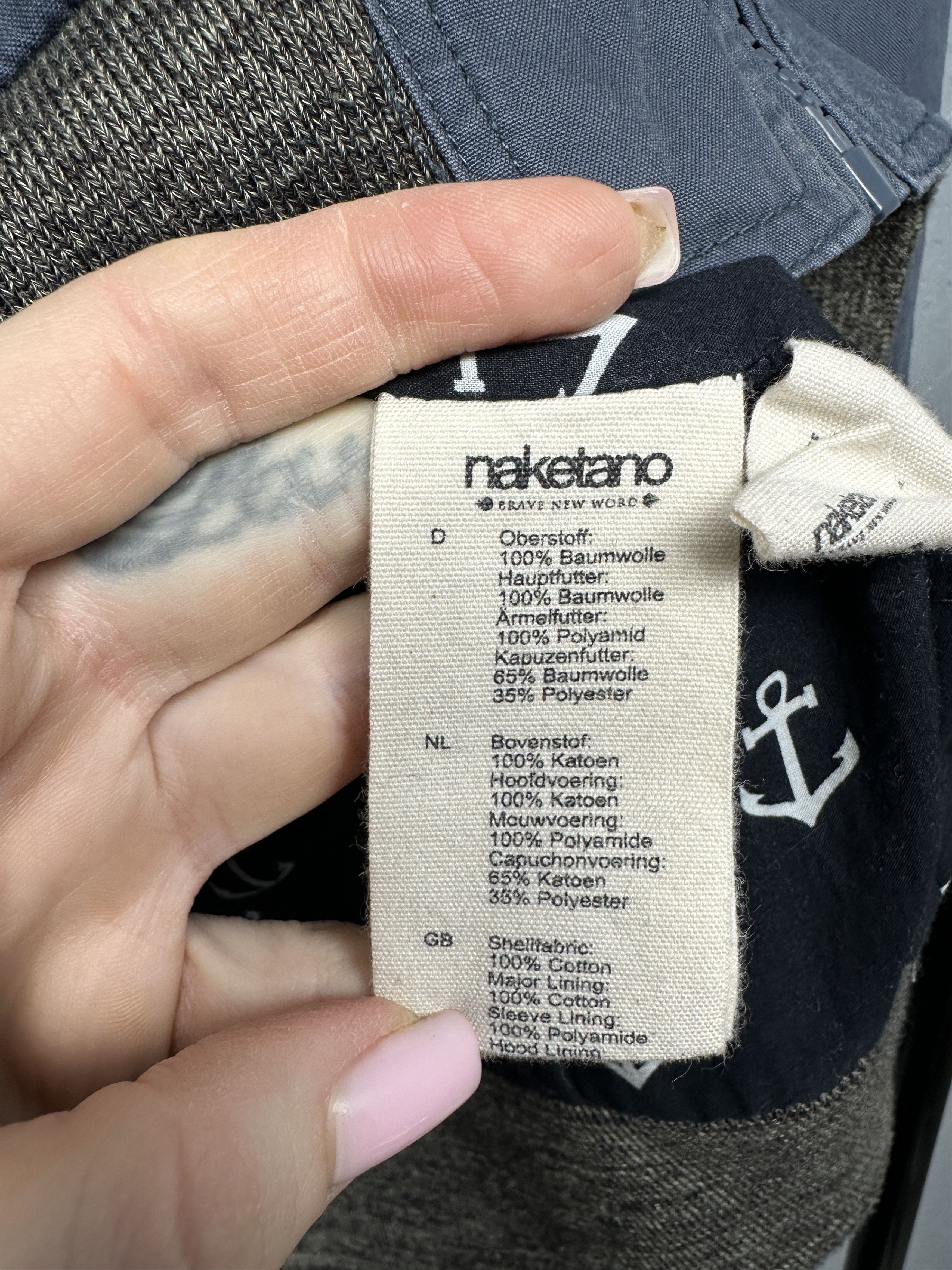 Naketano Naketano Mens Hooded Insulated Jacket Size US L / EU 52-54 / 3 - 7 Thumbnail