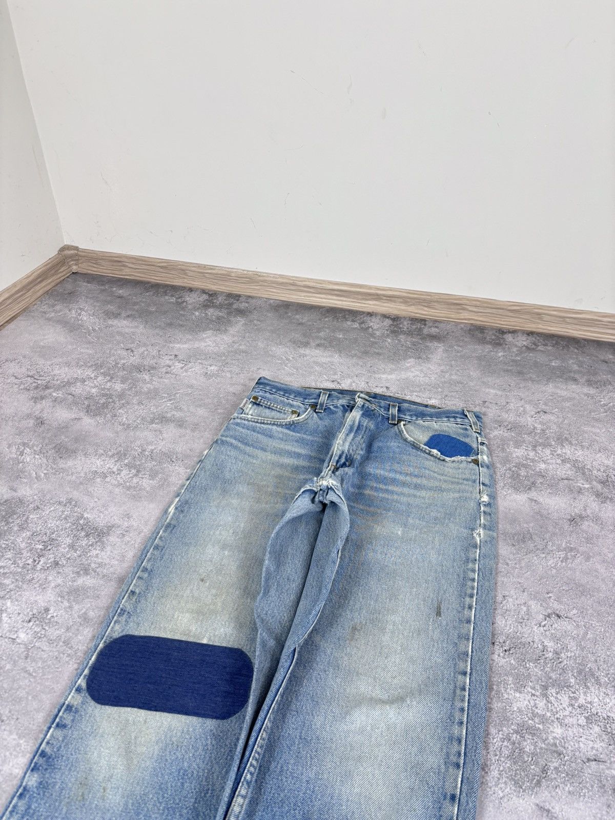 Carhartt Vintage Carhartt Faded Light Blue Denim Jeans B17 DST Size US 33 - 12 Thumbnail