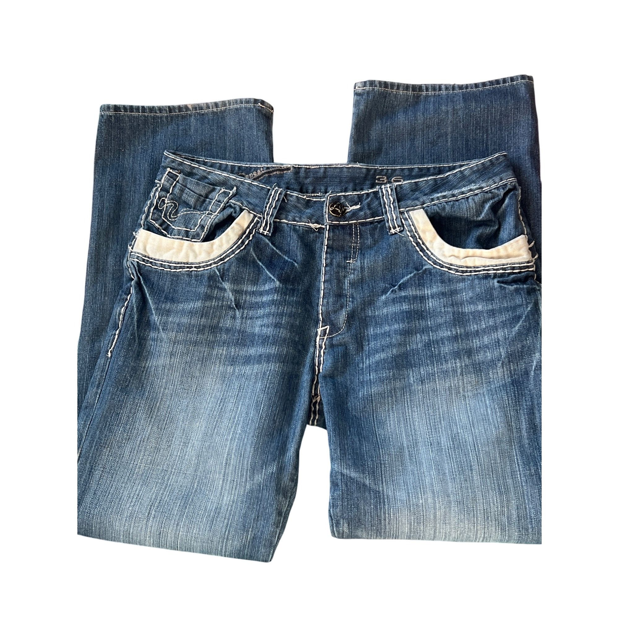 Other Lab of Denim Repeat Jeans Thick Stitching Button Fly Size 36 Size US 36 / EU 52 - 1 Thumbnail