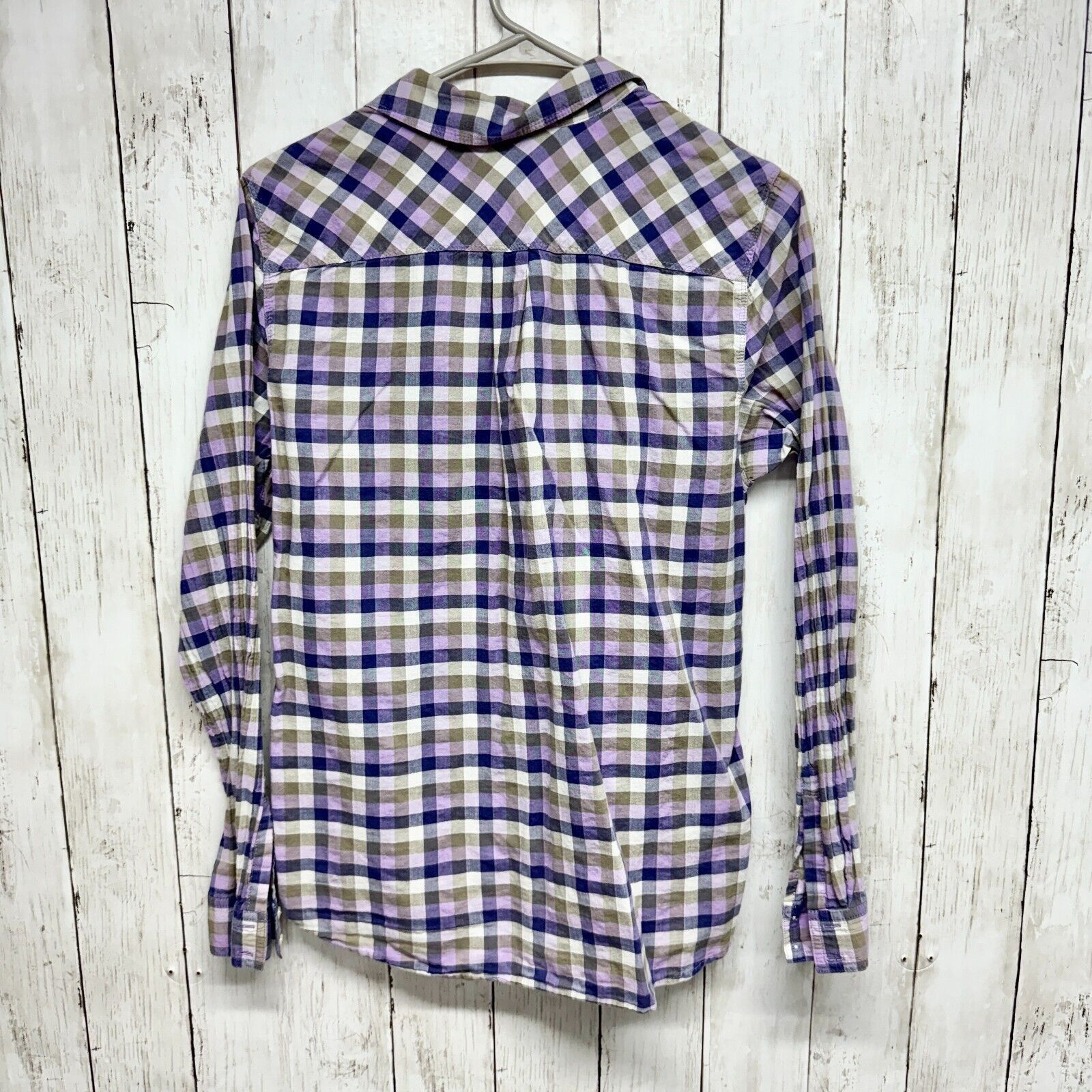 Eddie Bauer Eddie Bauer Shirt Medium Purple Plaid Flannel Long Sleeve Size M / US 6-8 / IT 42-44 - 5 Thumbnail