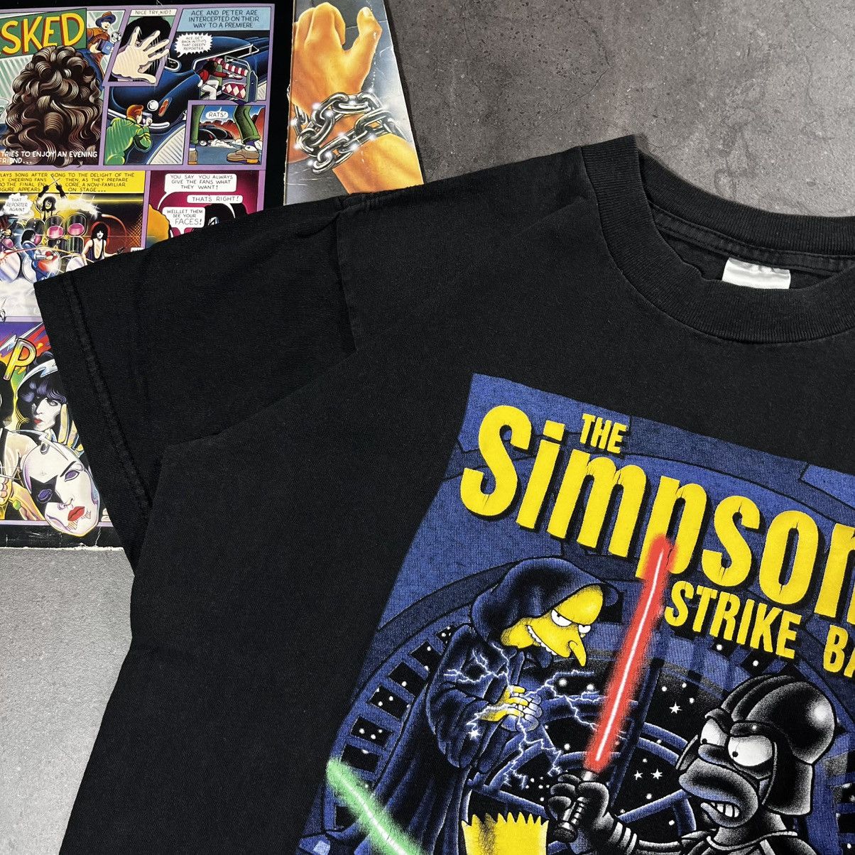 Cartoon Network Vintage 90s The Simpsons Strike Back Star Wars Tee Tshirt Size US S / EU 44-46 / 1 - 3 Thumbnail
