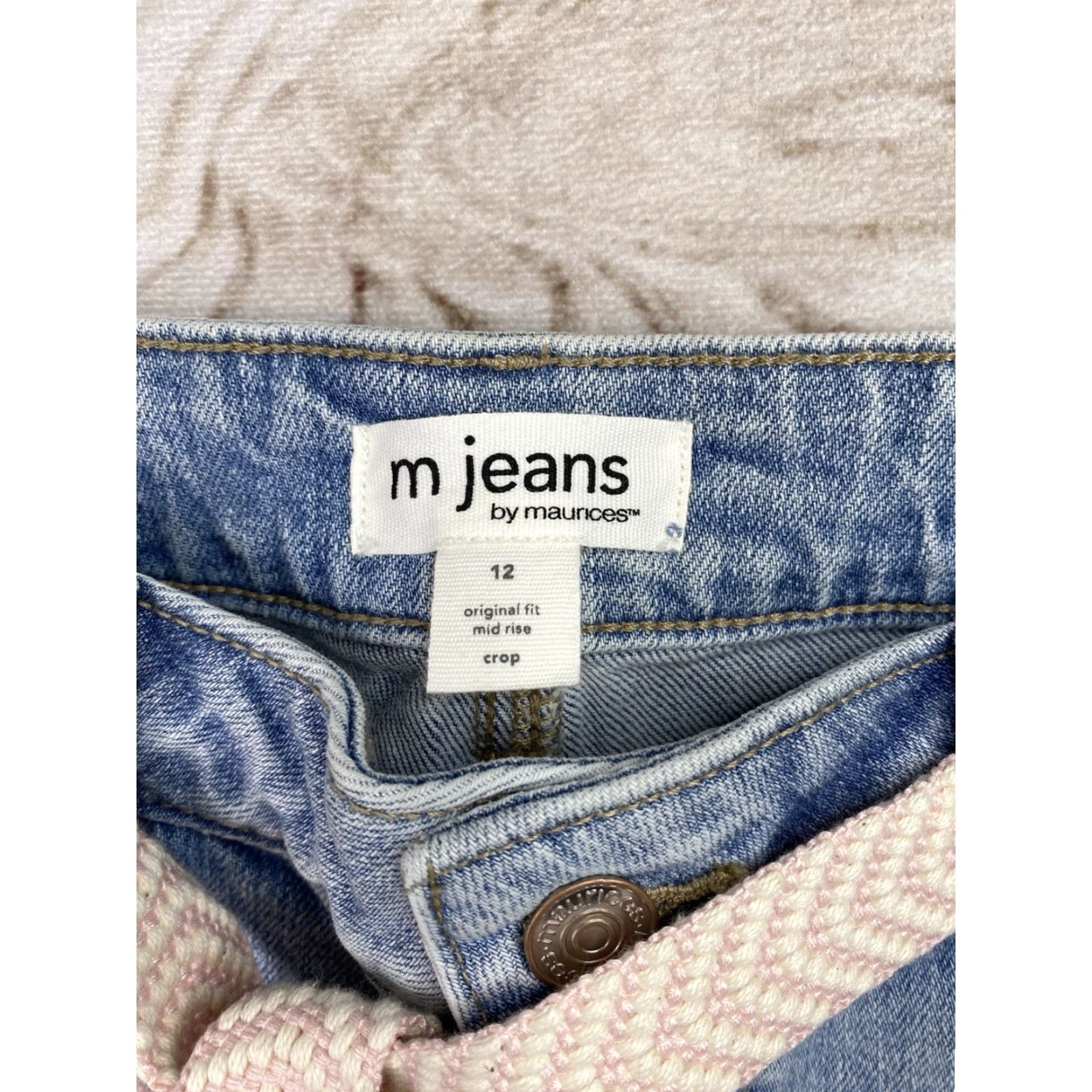 Vintage Maurices Jeans NWT 12 Straight Crop Original Fit Mid Rise Stretch Blue Denim Women 5-Pocket Cropped Size 34" / US 12 / IT 48 - 4 Thumbnail