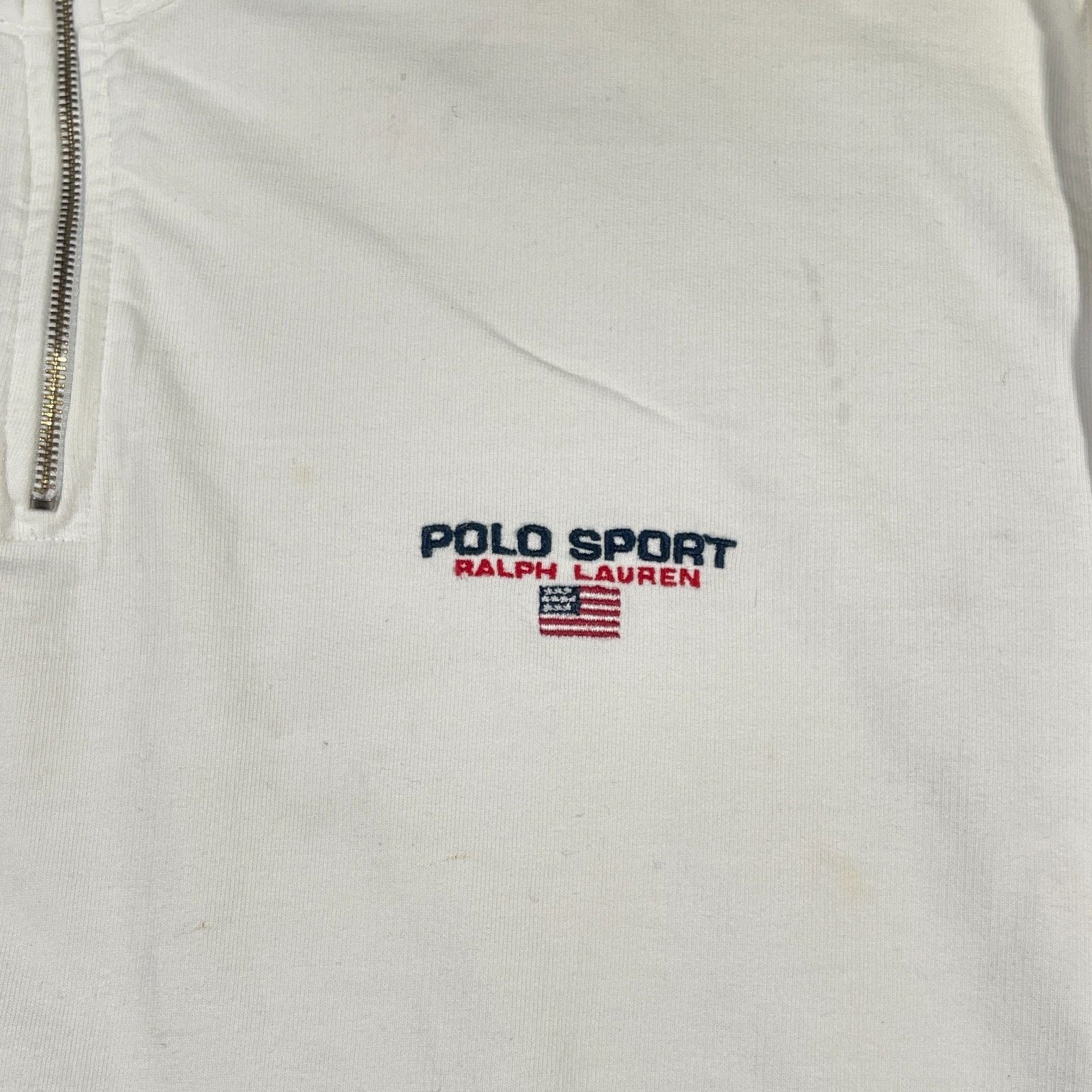 Polo Ralph Lauren Vintage 90s Polo Sport Ralph Lauren 1/4 Zip White Sweater Size US L / EU 52-54 / 3 - 2 Thumbnail