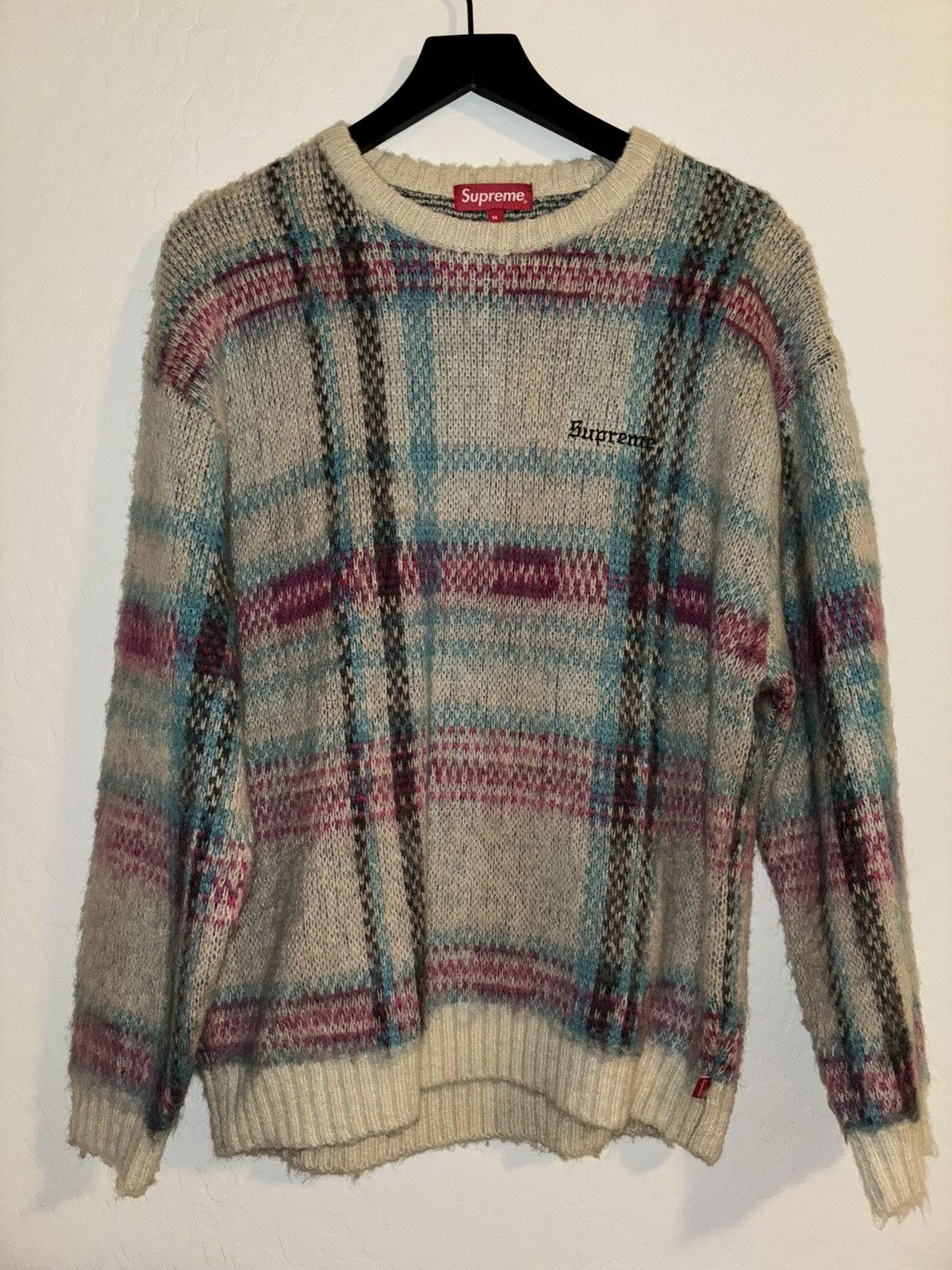 Supreme Brushed Plaid Sweater | Grailed