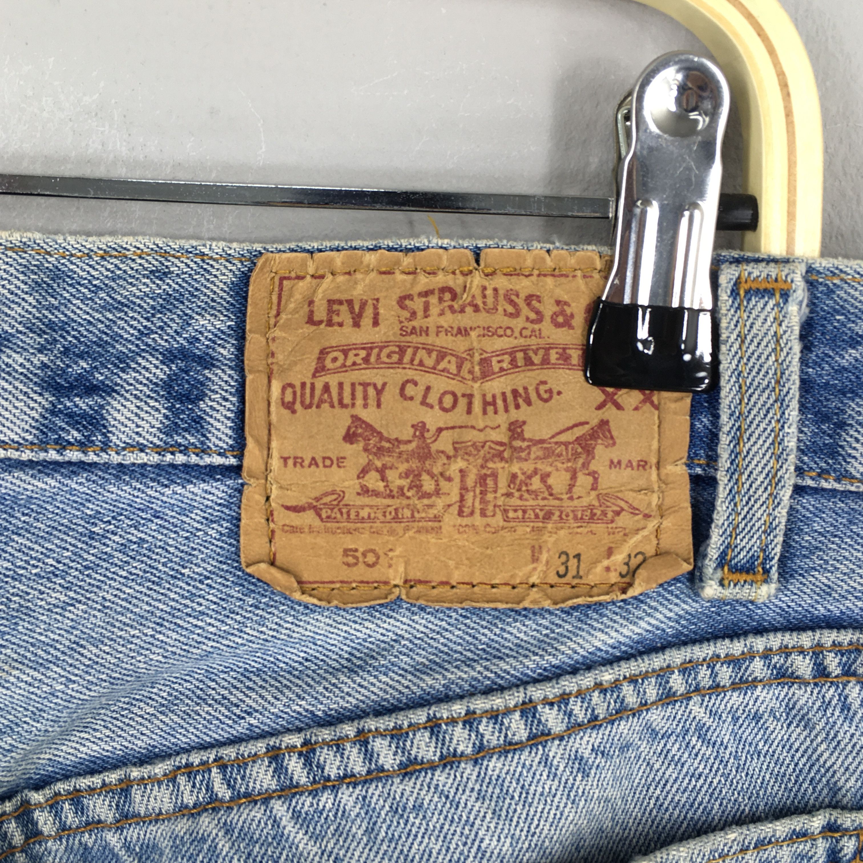 Levi's Size 29x30 Vintage 90s Levi's 501 Faded Blue Jeans S599 Size US 29 - 11 Thumbnail