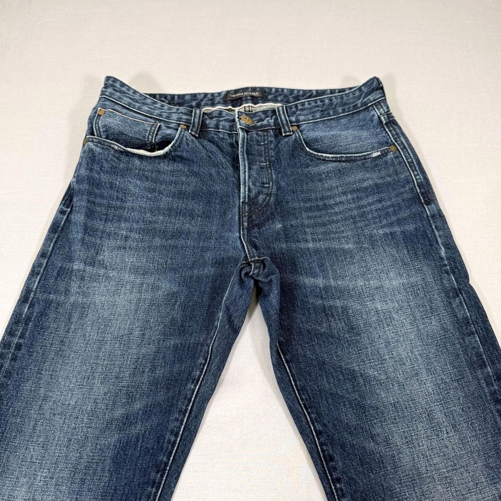 Banana Republic Banana Republic Mens Jeans 32x34 Blue Slim Fit Denim Pants Selvedge Work Size US 32 / EU 48 - 4 Thumbnail