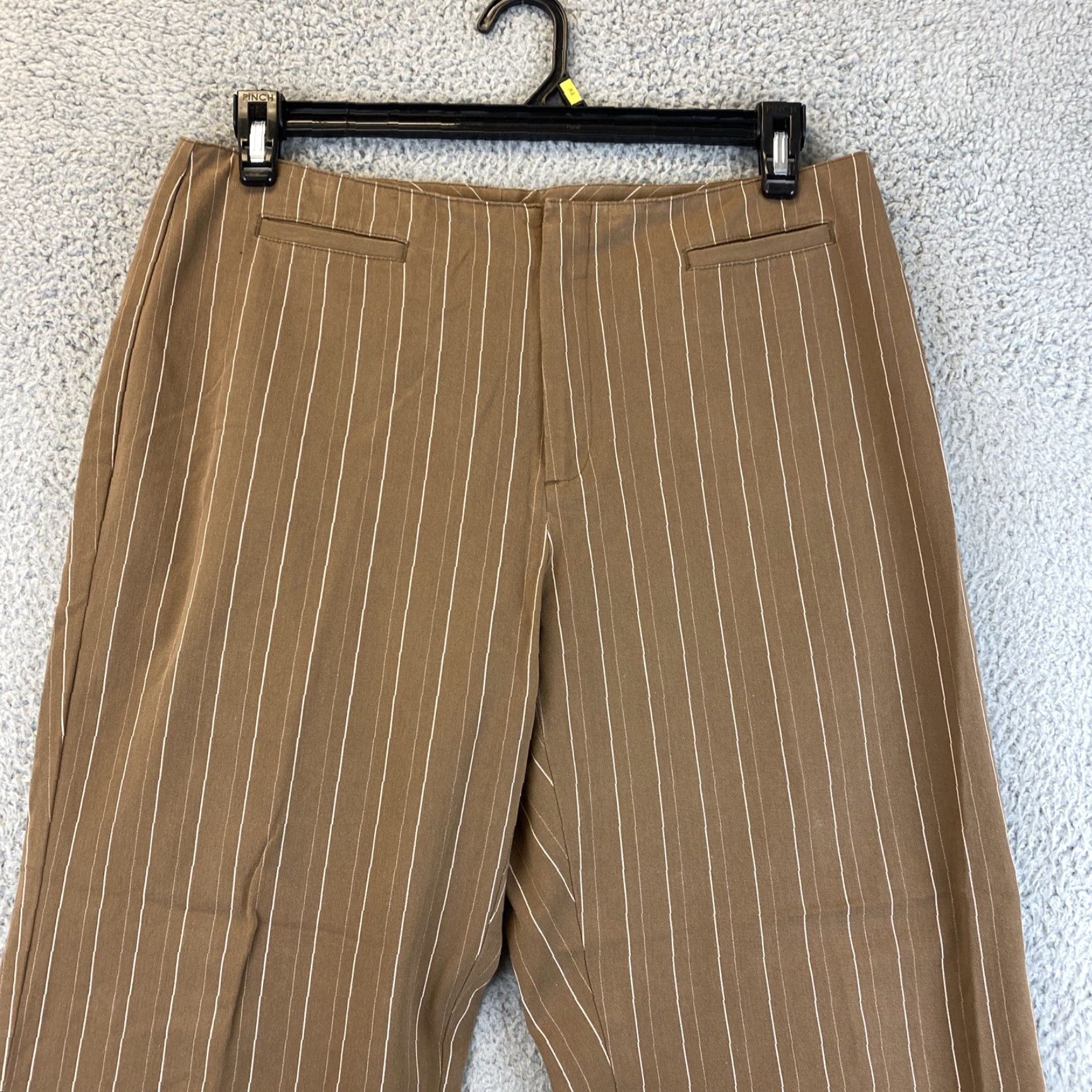 Dockers VINTAGE Dockers Womens Size 12 M Brown Chino Stripes Stretch Pants Straight Leg 90s Womens Pants Size 34" / US 12 / IT 48 - 2 Thumbnail