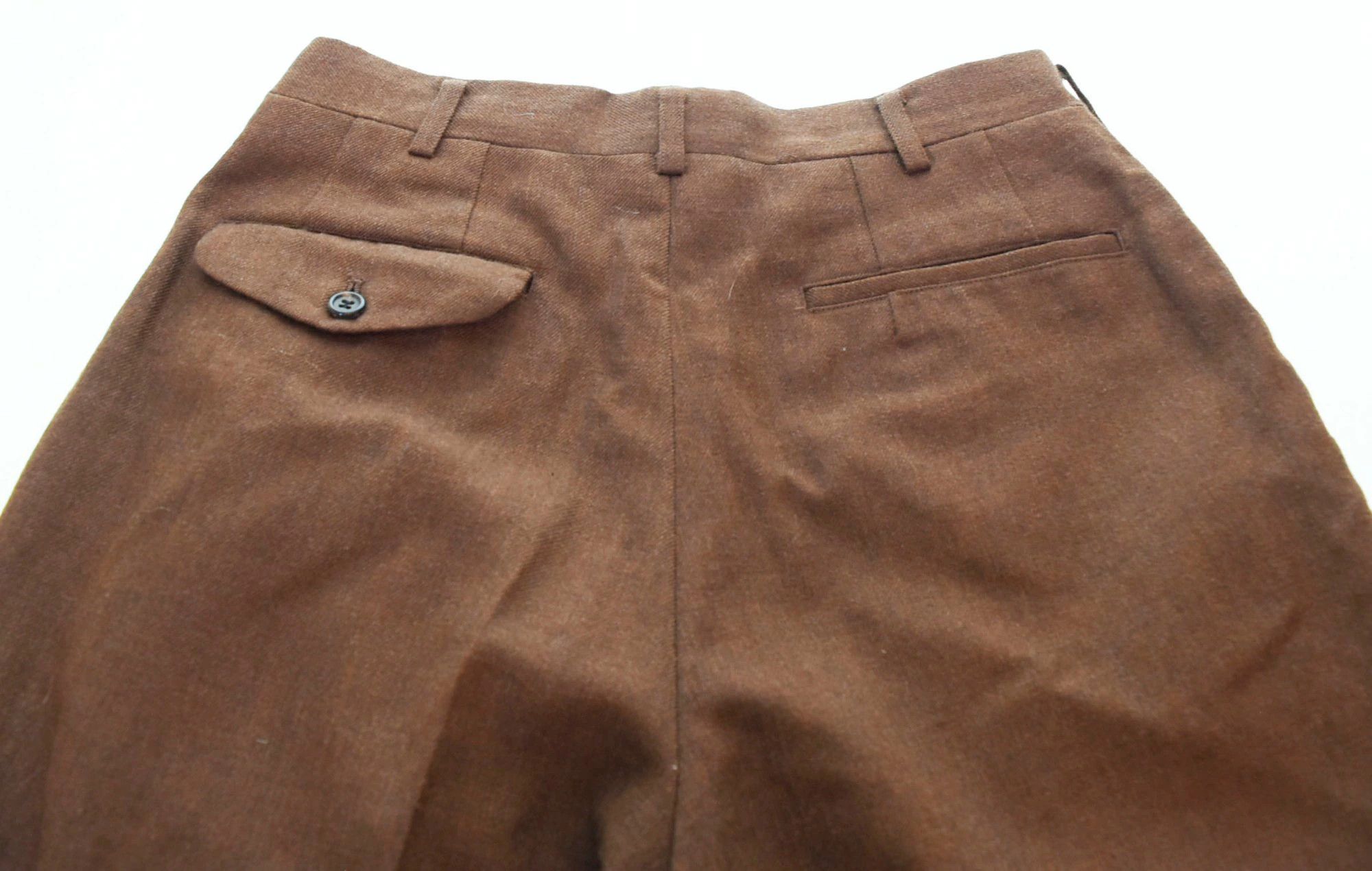 Comme des Garcons Homme Plus Cropped Pants Wool Zipper 2 Tuck Wide Pattern Brown Size US 28 / EU 44 - 5 Thumbnail
