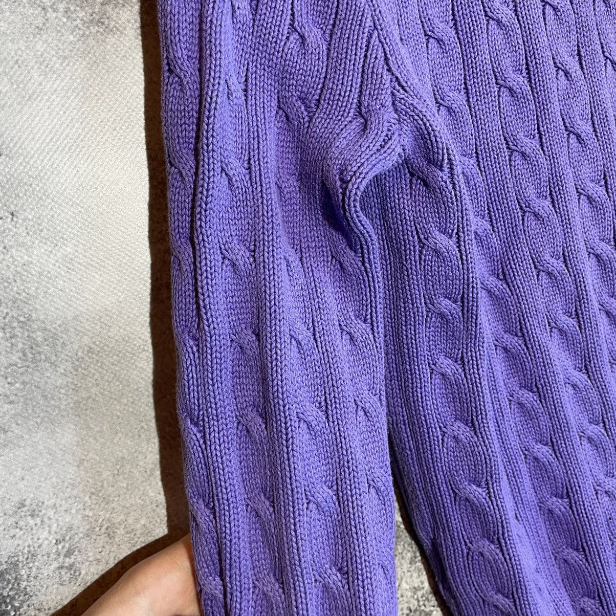 Polo Ralph Lauren Polo Ralph Lauren Sport Cable Knit V-Neck Sweater Purple Size S / US 4 / IT 40 - 11 Thumbnail