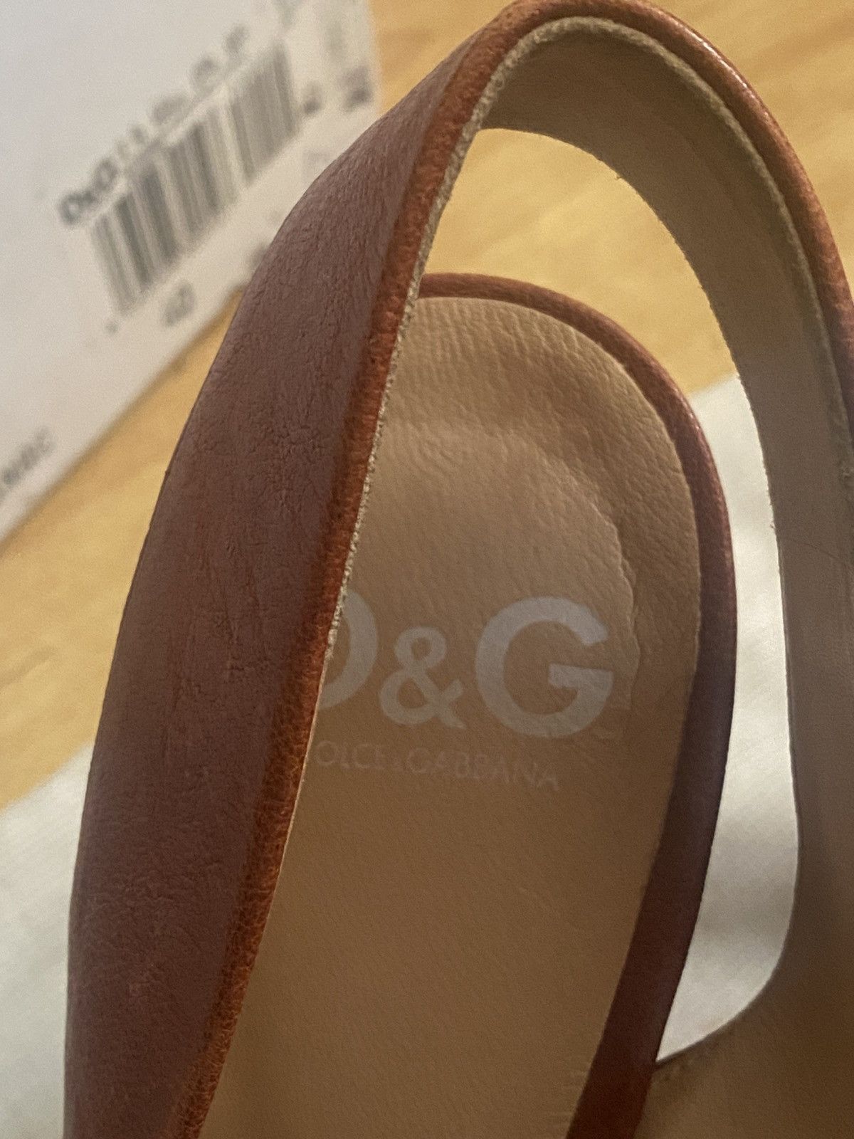 Dolce & Gabbana D&G Slingback Leather Heels Cognac Colour Size US 9 / IT 39 - 3 Thumbnail