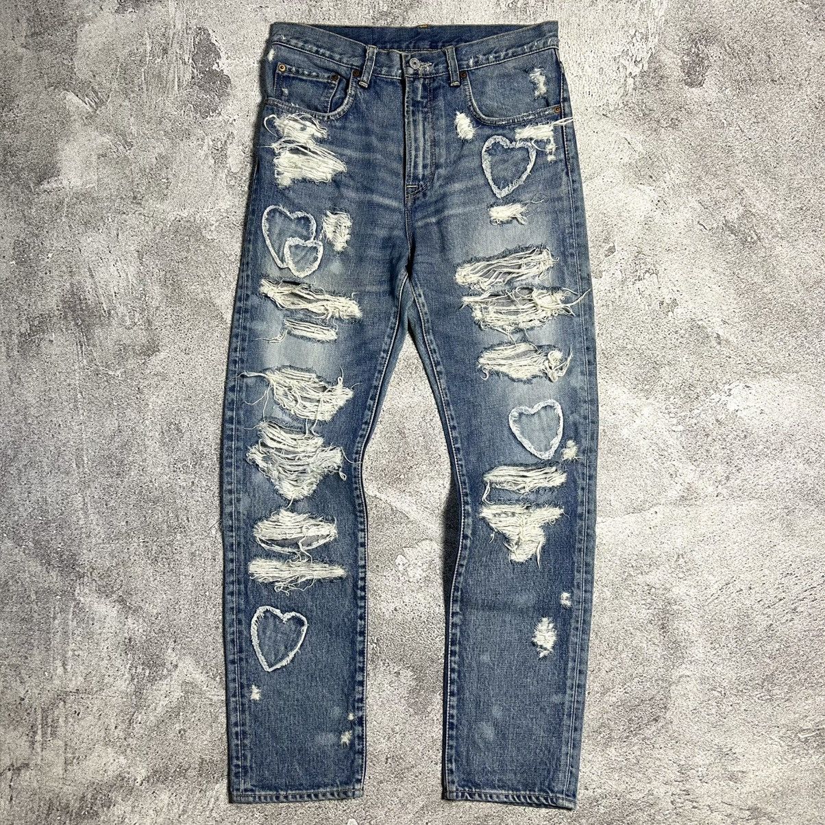 RNA Crazy Distressed Bluewash Denim Pants