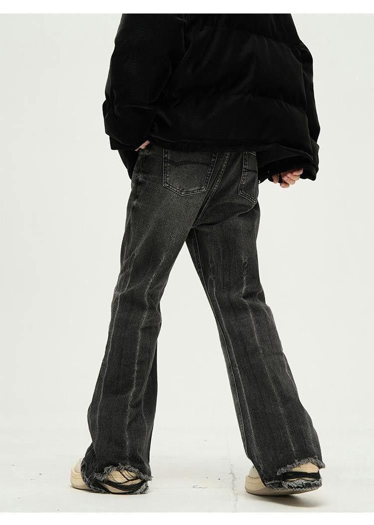Vintage Faded Black Ripped Flare jeans Size US 32 / EU 48 - 3 Thumbnail