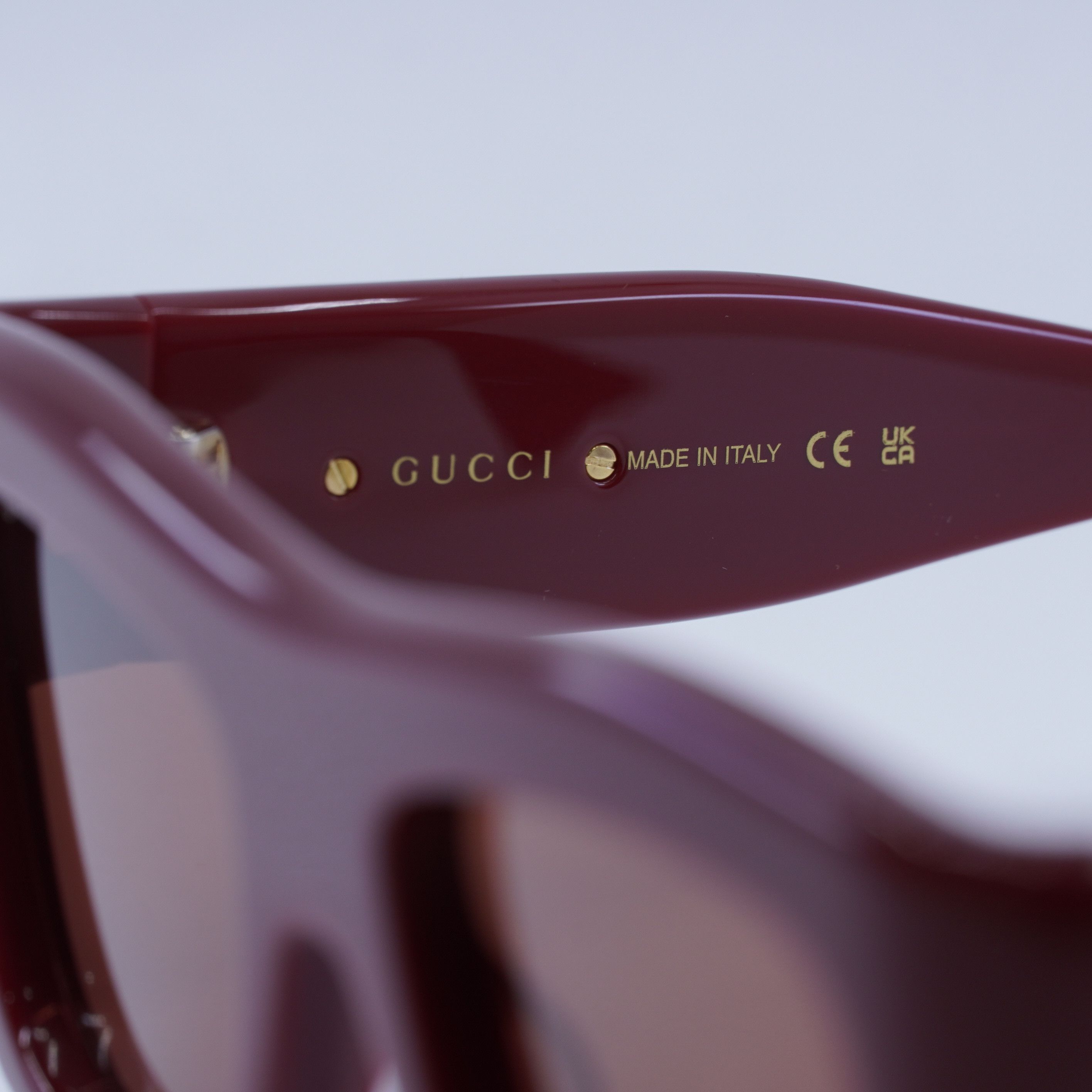 Gucci Gucci GG1772S 003 Sunglasses Burgundy Square Frame Size ONE SIZE - 4 Thumbnail