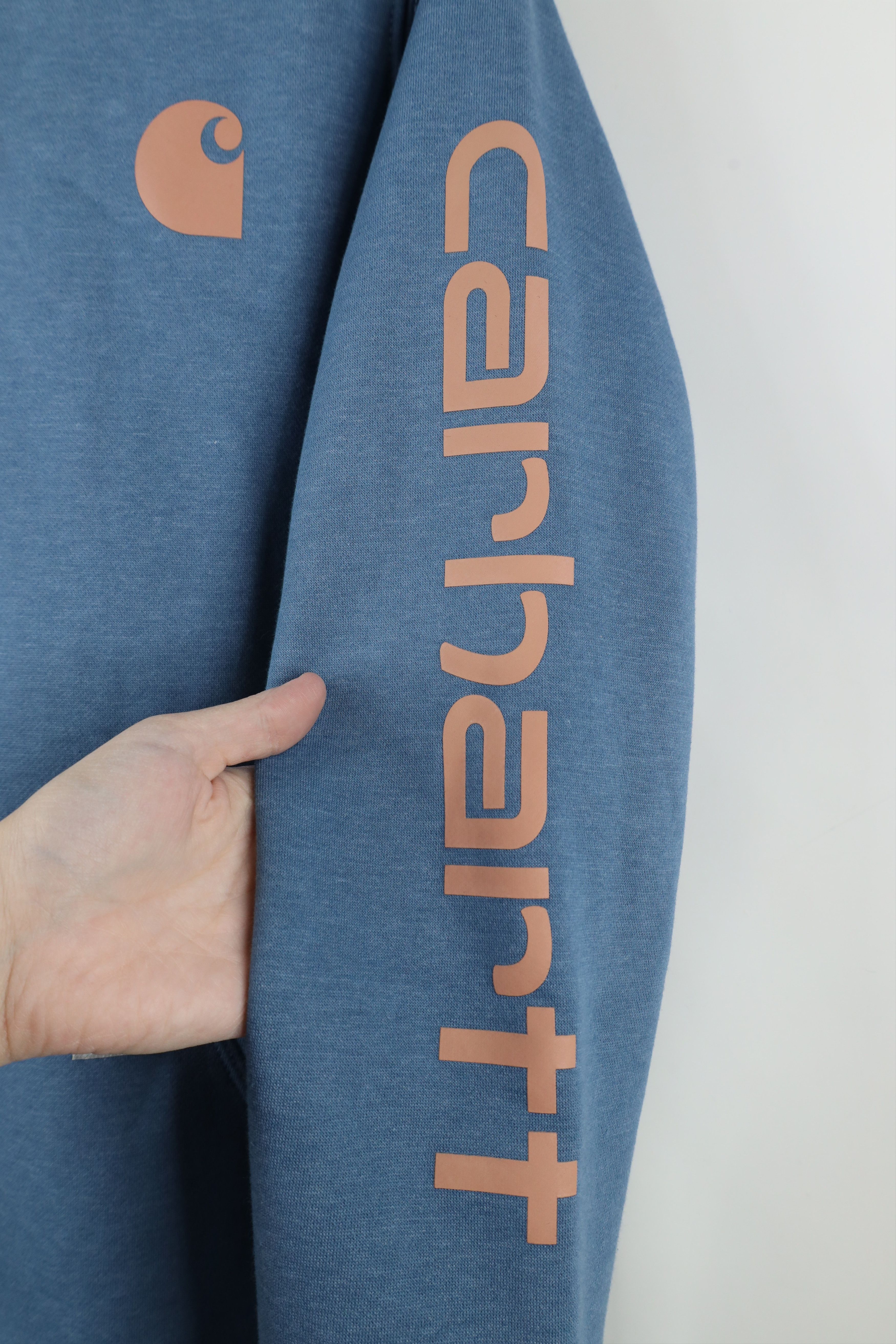Carhartt × Vintage Vintage Y2K Carhartt Big Logo Hoodie Sweatshirt Blue Size M / US 6-8 / IT 42-44 - 5 Thumbnail
