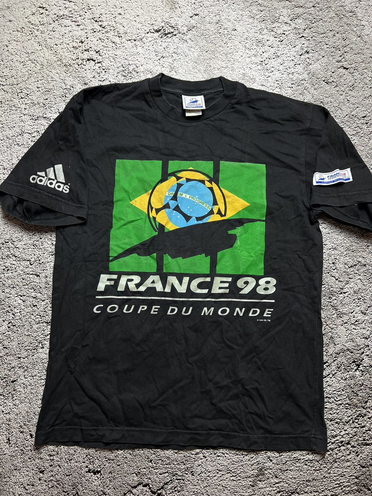1998 Adidas France coupe du monde football t shirt brazil