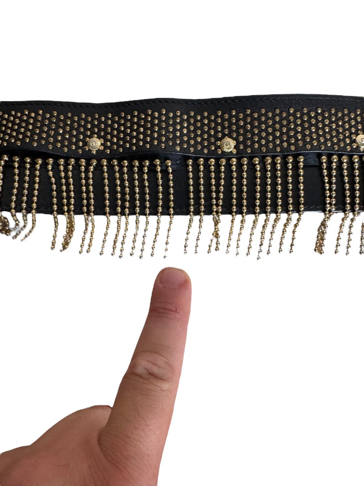 Versace Gianni Versace Vintage 90s Leather Belt with Medusa & Fringe Size ONE SIZE - 14 Thumbnail