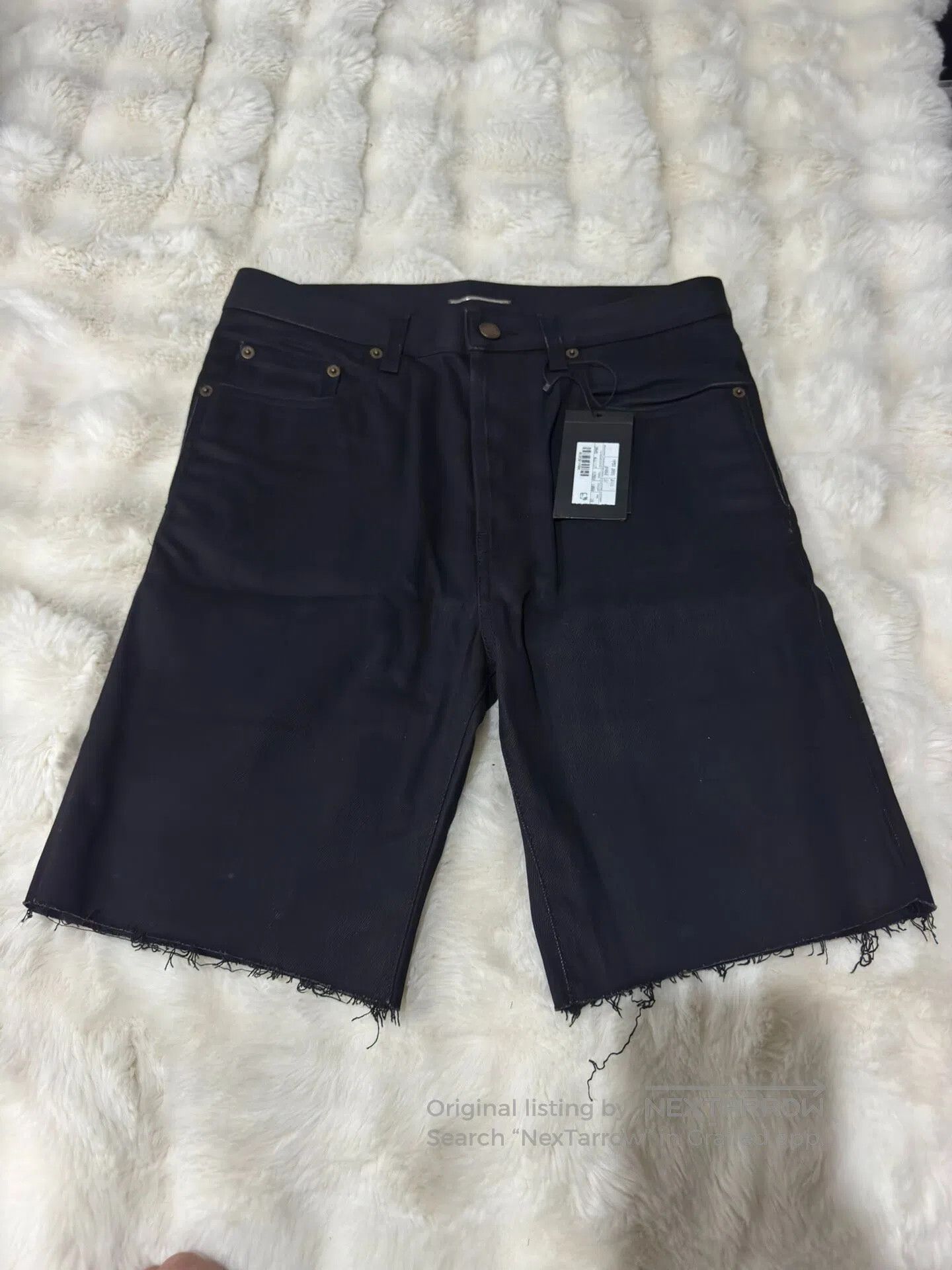 Saint Laurent Paris Saint Laurent Paris Solid black denim shorts| Size US 28 / EU 44 - 1 Thumbnail