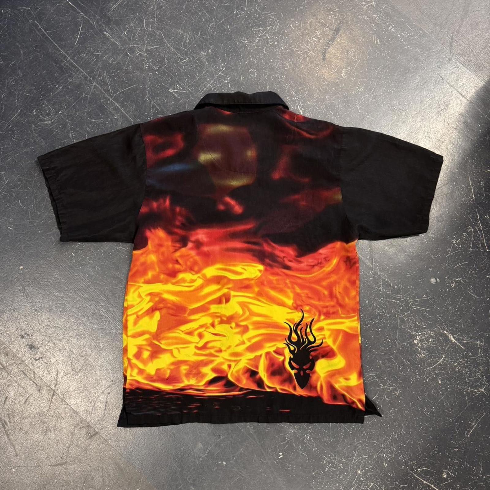Request Jeans × Vintage Y2K Request Flames AOP Button Up Size US S / EU 44-46 / 1 - 4 Thumbnail