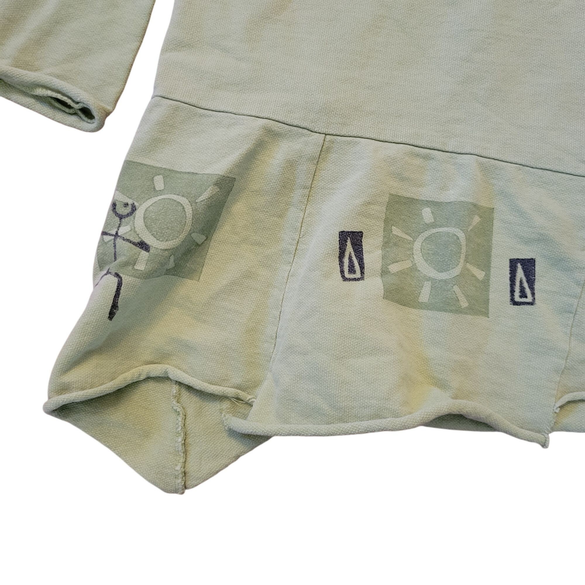 Other Cow Lizard Green Cotton Tunic Top Abstract Print Asymmetrica Size M / US 6-8 / IT 42-44 - 3 Thumbnail