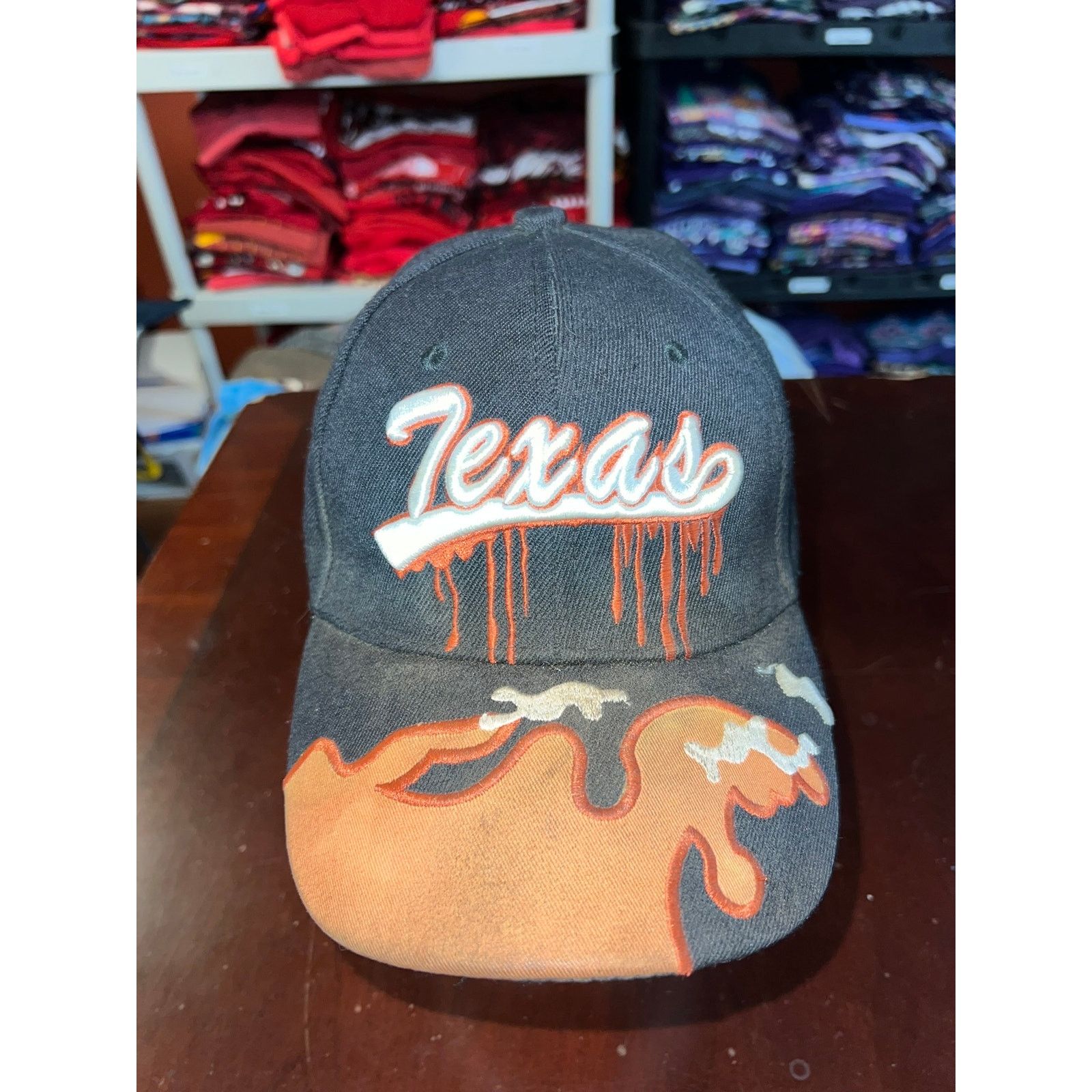 Vintage Vintage Texas Hat Cap Black Orange Graphic Headwear TX Size ONE SIZE - 2 Thumbnail