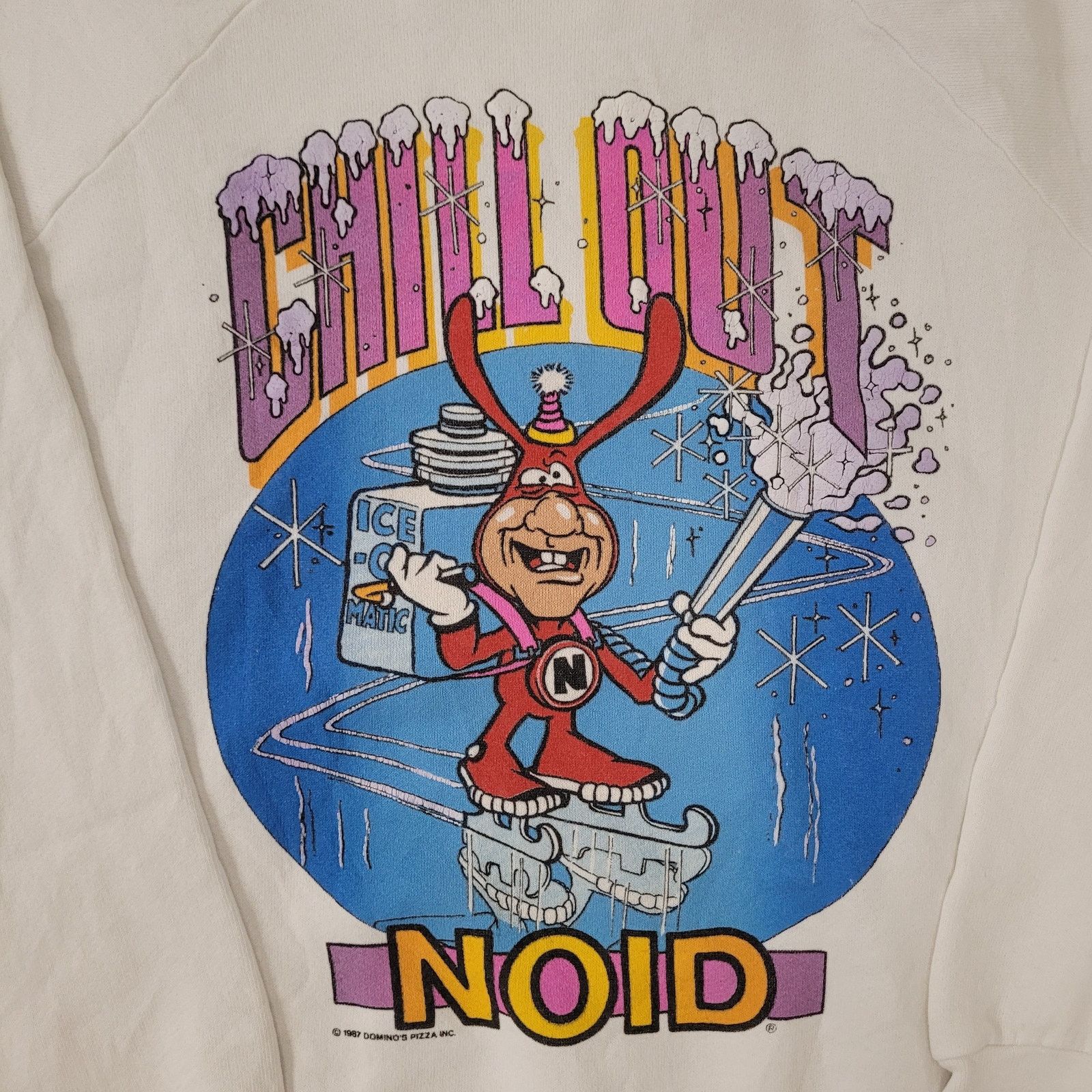 Fruit Of The Loom Vintage 1987 Funny Noid Sweatshirt Womens XL 22x22 White Size XL / US 12-14 / IT 48-50 - 12 Thumbnail