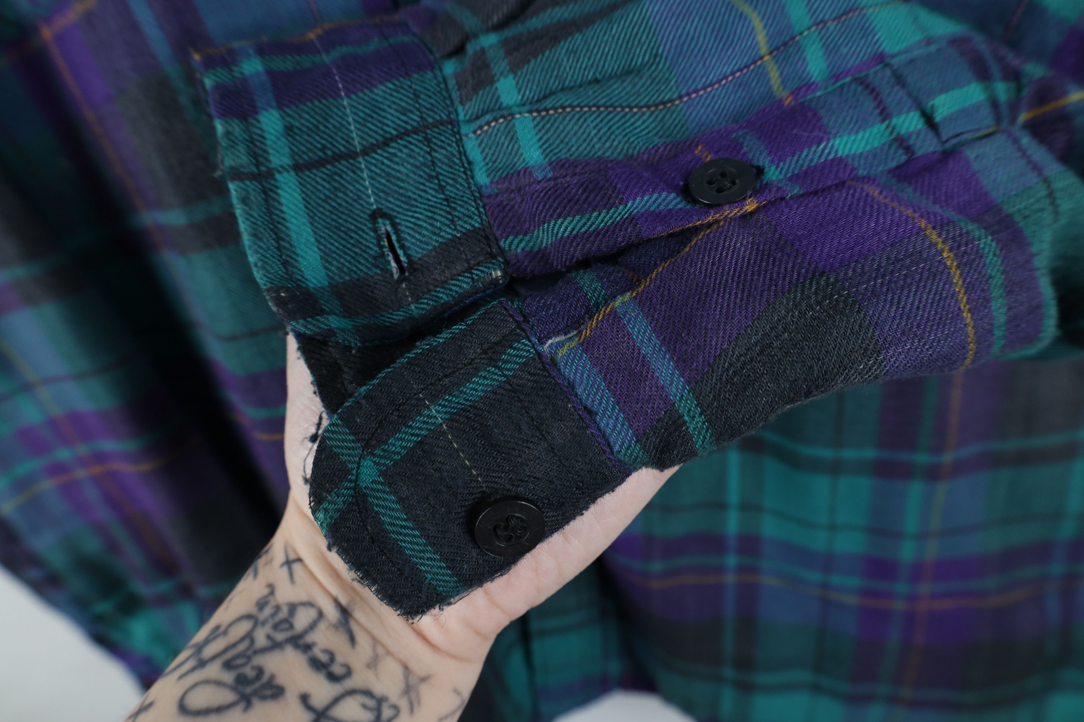 Vintage Vintage 90s Streetwear Quilted Flannel Shirt Jacket Shacket Size US L / EU 52-54 / 3 - 6 Thumbnail