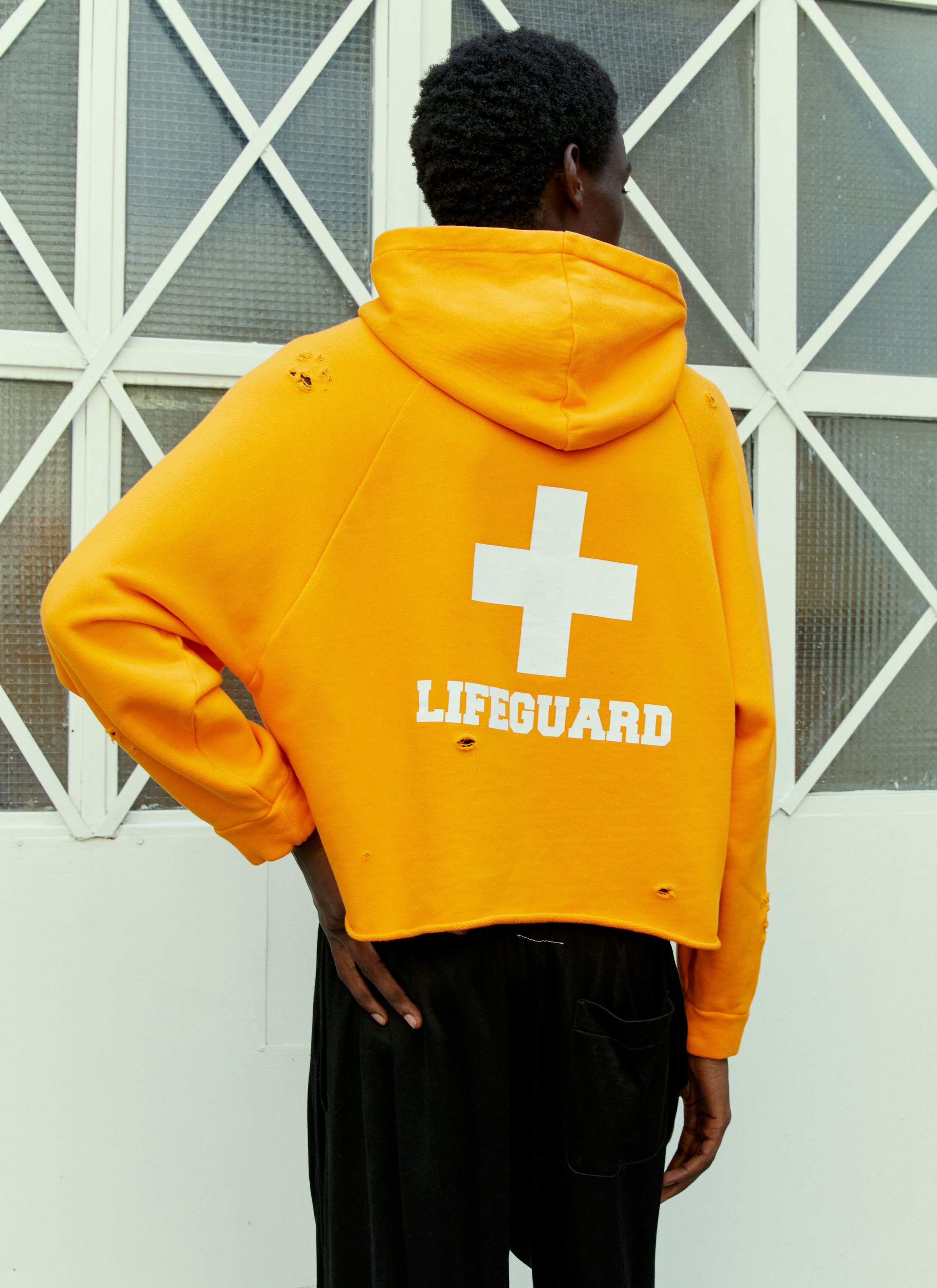 Liberal Youth Ministry Lifeguard Distressed Hooded Sweatshirt Size US L / EU 52-54 / 3 - 1 Thumbnail