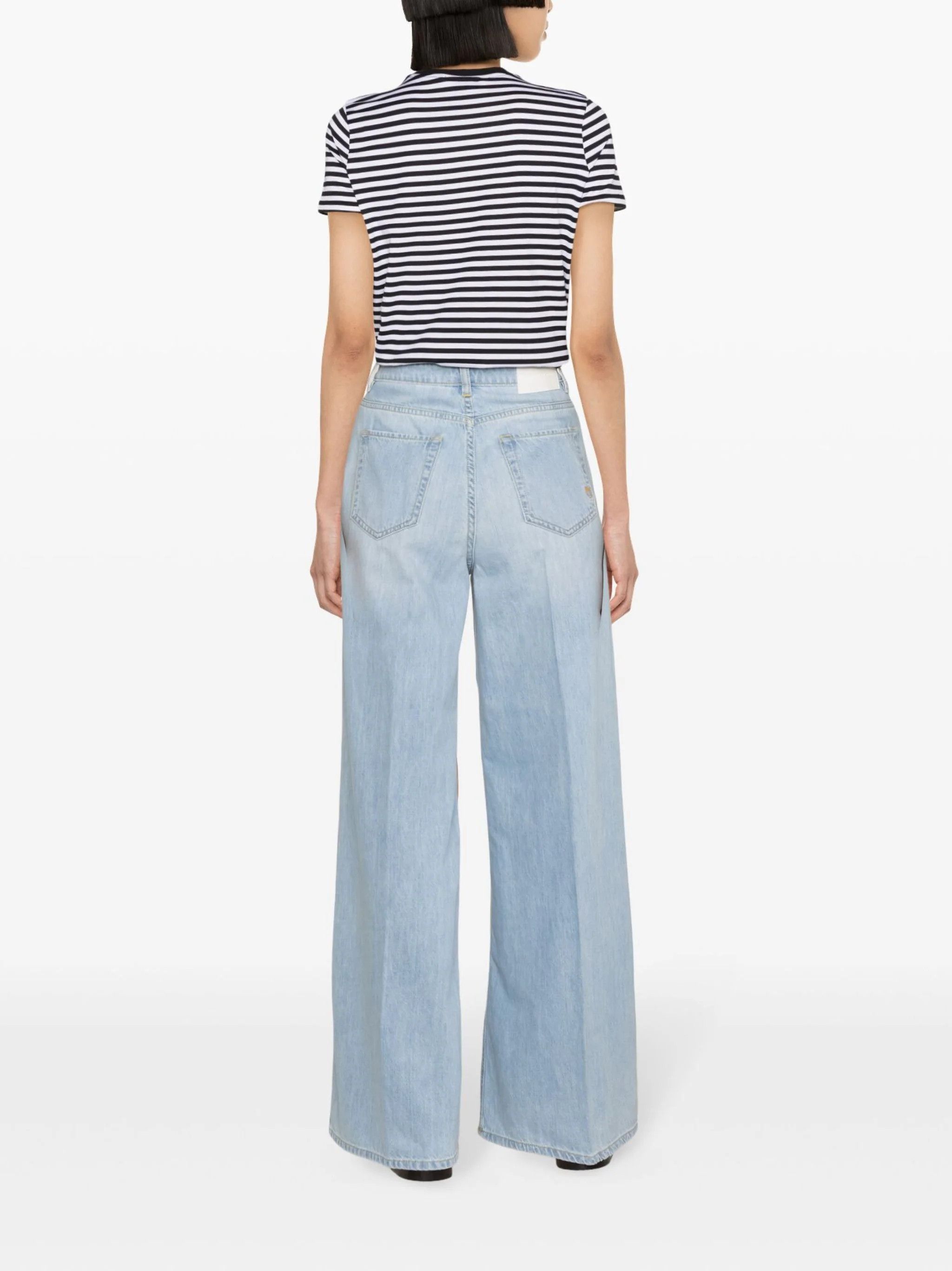 Pinko o1s22i1n0824 Pozzillo Wide Leg Jeans in Blue Size 26" / US 2 / IT 38 - 4 Thumbnail