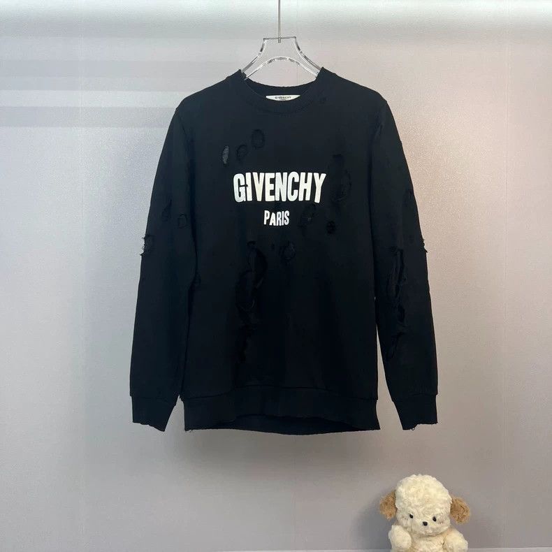 Givenchy Givenchy Black Large Destructive Logo Hoodie Size US XS / EU 42 / 0 - 1 Thumbnail