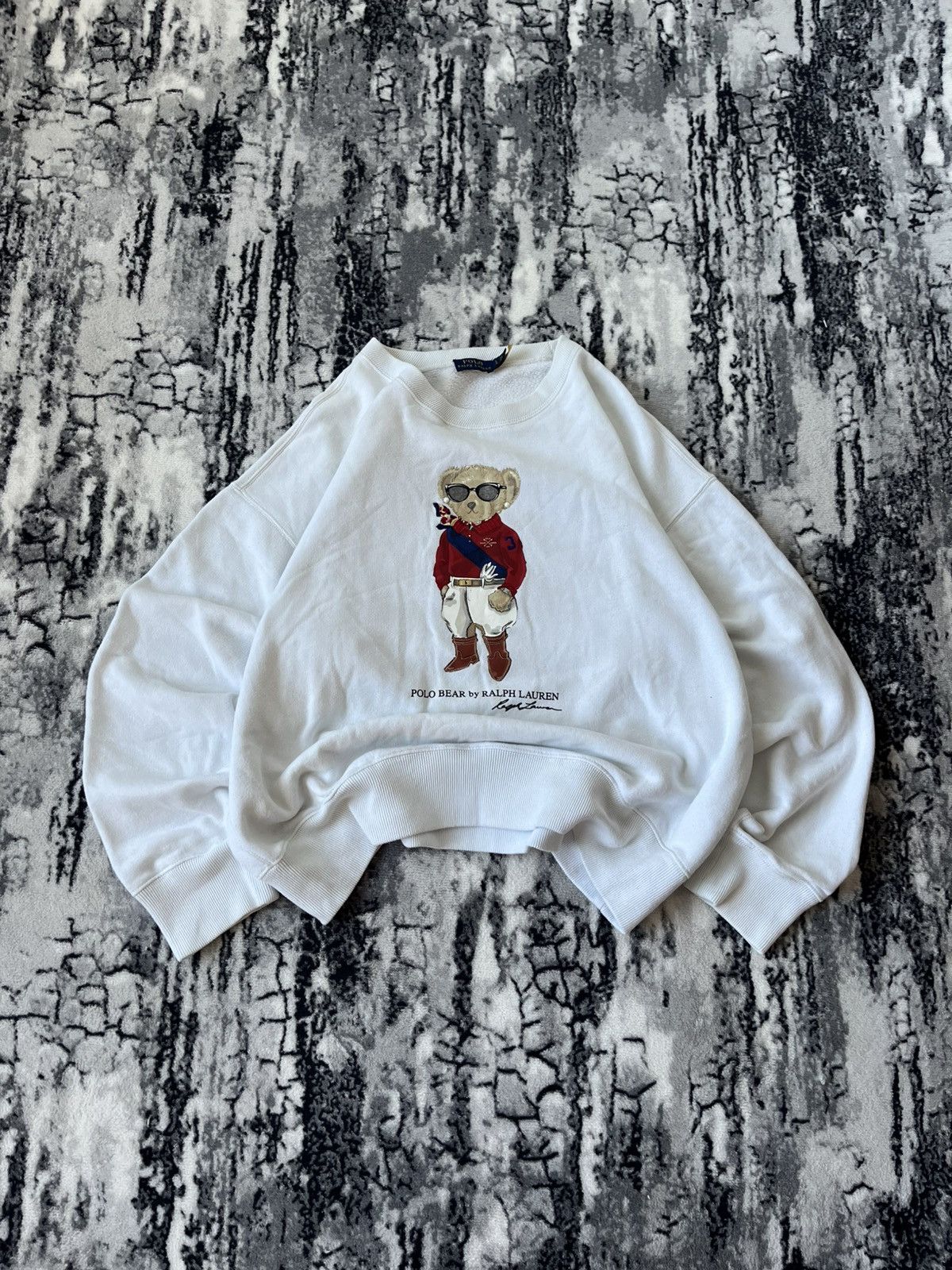Ralph Lauren Polo Bear Sweatshirt White Crewneck Vintage