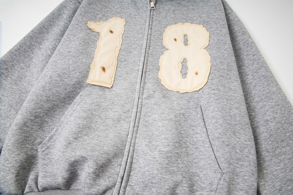 Vintage Trendy men's loose casual patchwork zipper hoodie Size US M / EU 48-50 / 2 - 4 Thumbnail